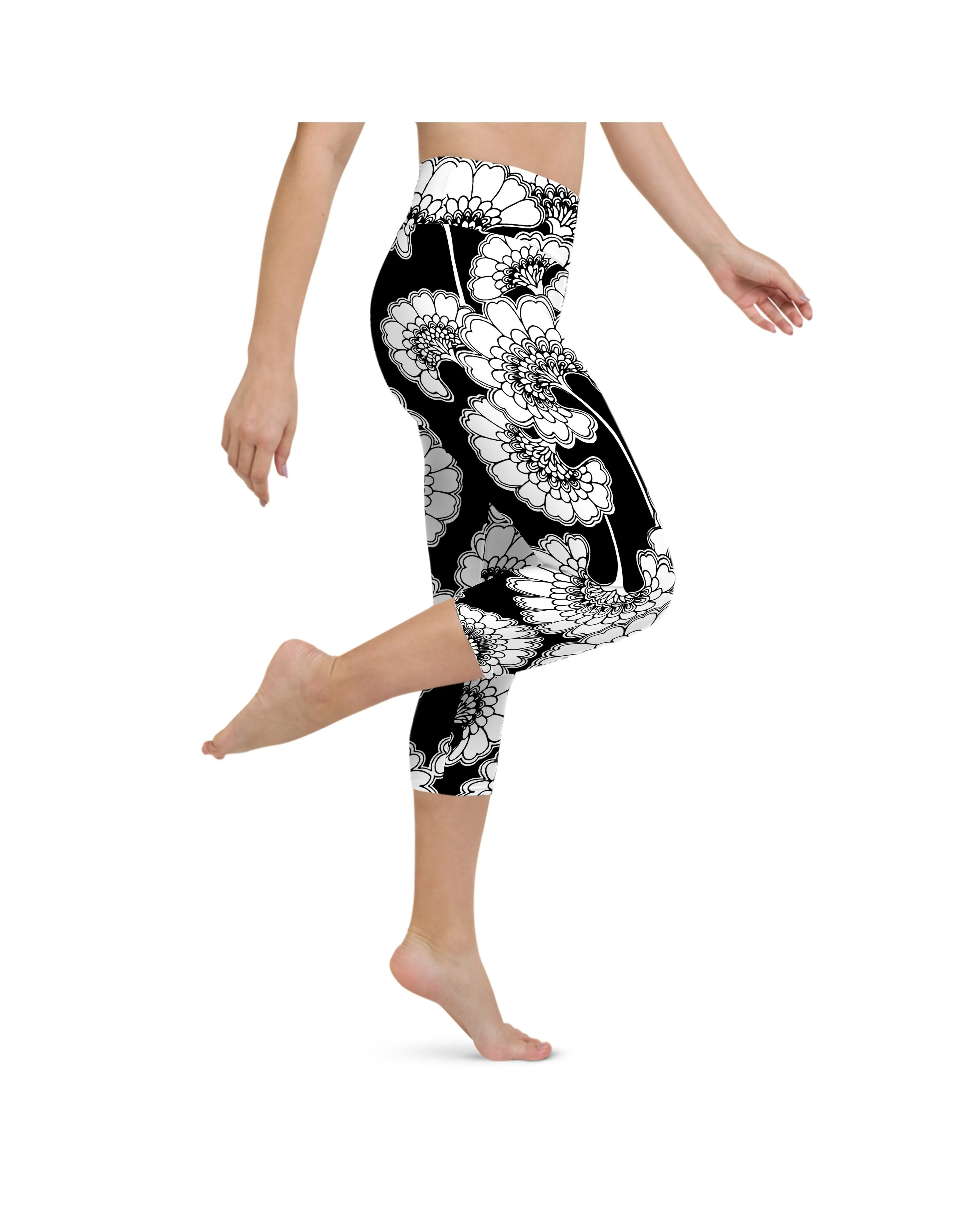 Japanese Floral Yoga Capris
