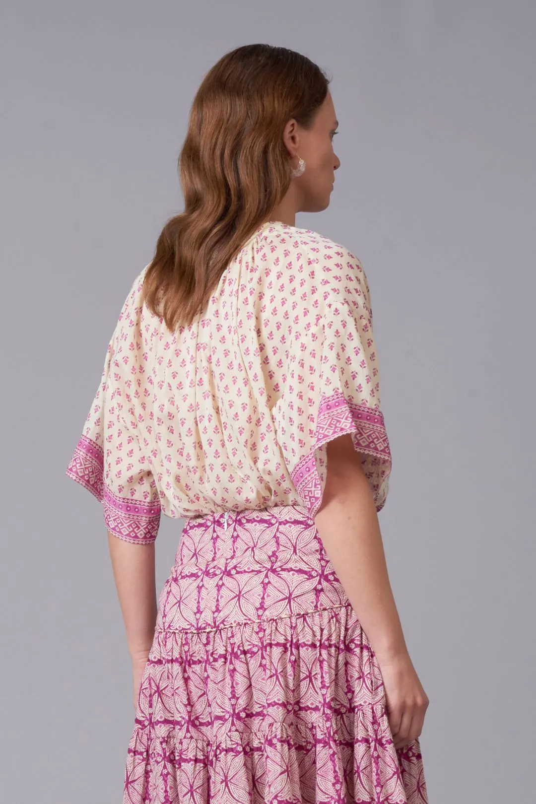 Laya Block Print Voile Top