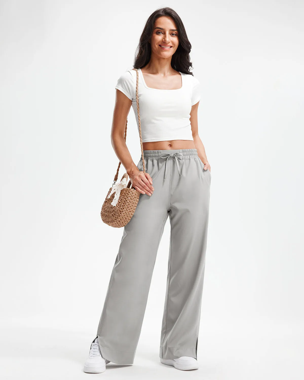 Libin Women's 29" High Waist Loose Casual  Wide Leg Pants