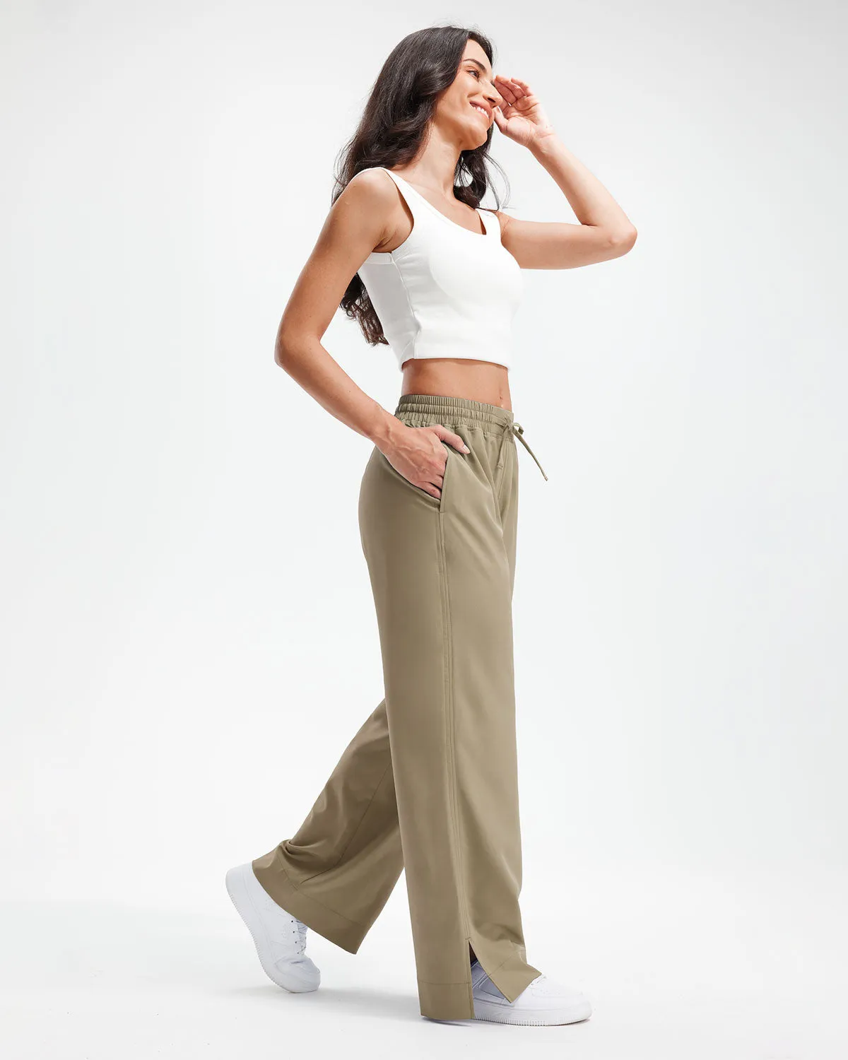 Libin Women's 29" High Waist Loose Casual  Wide Leg Pants