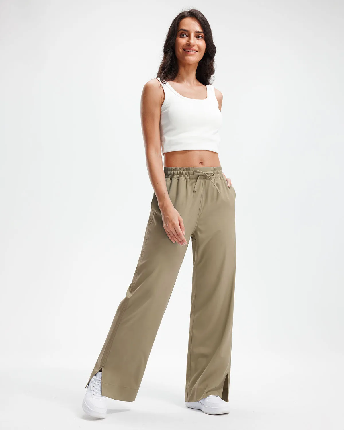 Libin Women's 29" High Waist Loose Casual  Wide Leg Pants