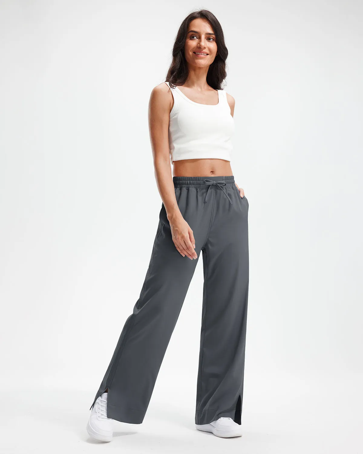 Libin Women's 29" High Waist Loose Casual  Wide Leg Pants