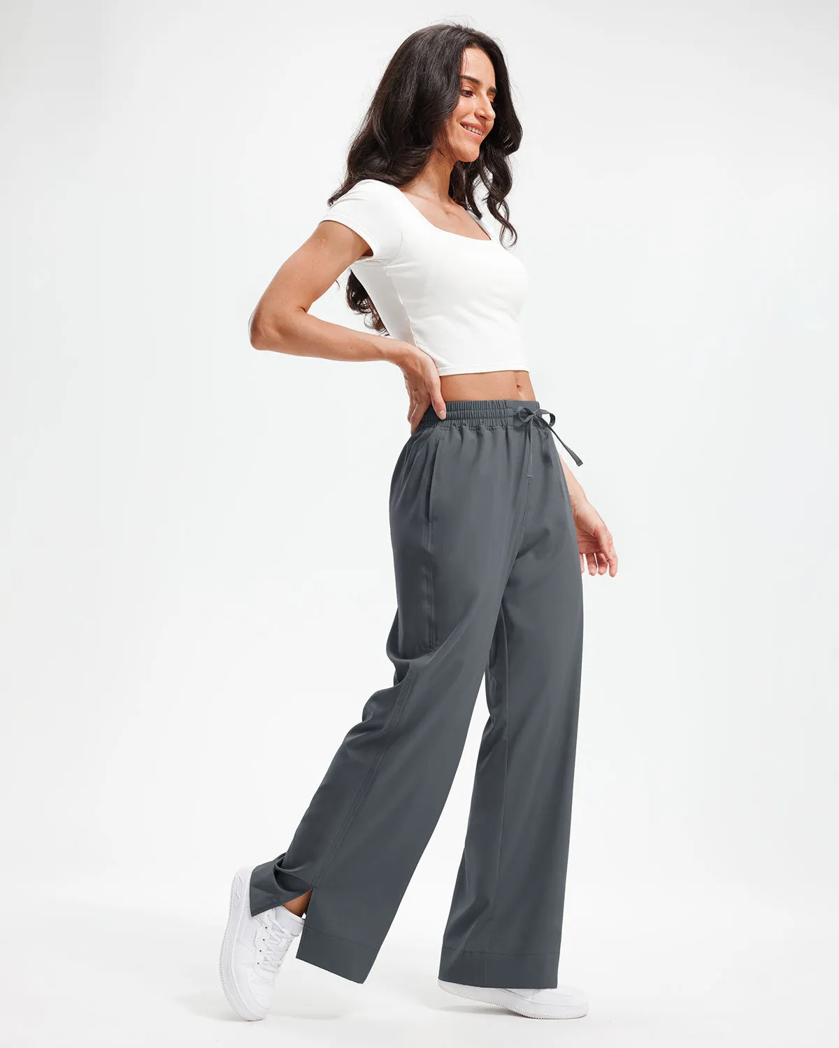 Libin Women's 29" High Waist Loose Casual  Wide Leg Pants