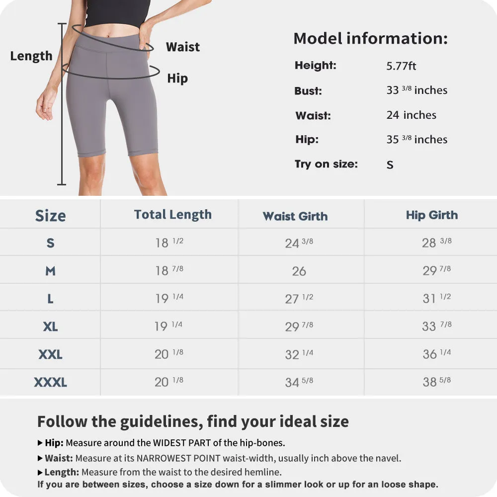 MANCYFIT Biker Shorts for Women High Waist Premium Lycra Yoga Workout Spandex Shorts 8 inch