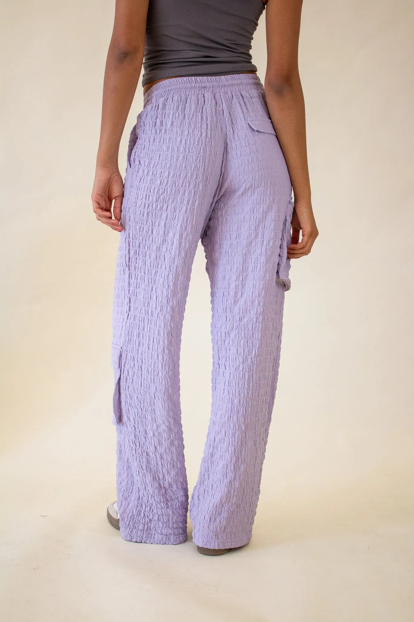 Molly Crinkle Cargo Pants Lilac