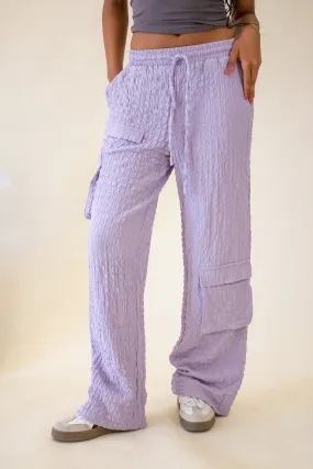 Molly Crinkle Cargo Pants Lilac