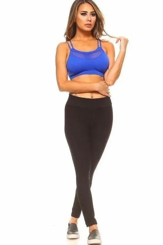 Multi Strap Sports Bra w/Front Mesh
