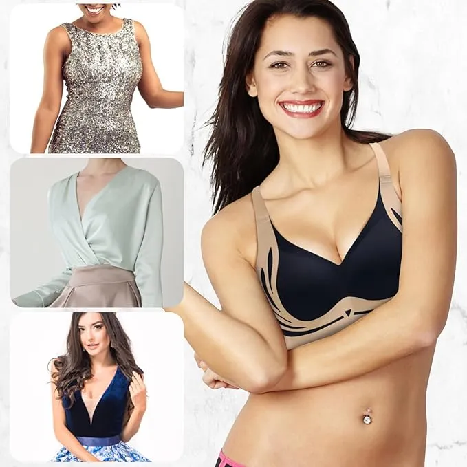 NEW Retails $45 TAIMEI Blue Super Gather Bra Wireless Push-Up Bra Comfortable Gather Bra Lift Bra Women Lingerie Everyday Sports Bras Sz 2X