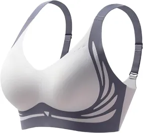 NEW Retails $45 TAIMEI Blue Super Gather Bra Wireless Push-Up Bra Comfortable Gather Bra Lift Bra Women Lingerie Everyday Sports Bras Sz 2X