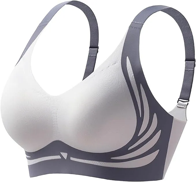 NEW Retails $45 TAIMEI Blue Super Gather Bra Wireless Push-Up Bra Comfortable Gather Bra Lift Bra Women Lingerie Everyday Sports Bras Sz 2X
