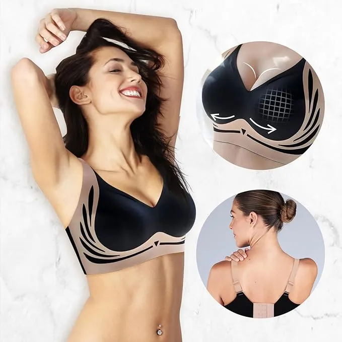 NEW Retails $45 TAIMEI Blue Super Gather Bra Wireless Push-Up Bra Comfortable Gather Bra Lift Bra Women Lingerie Everyday Sports Bras Sz 2X