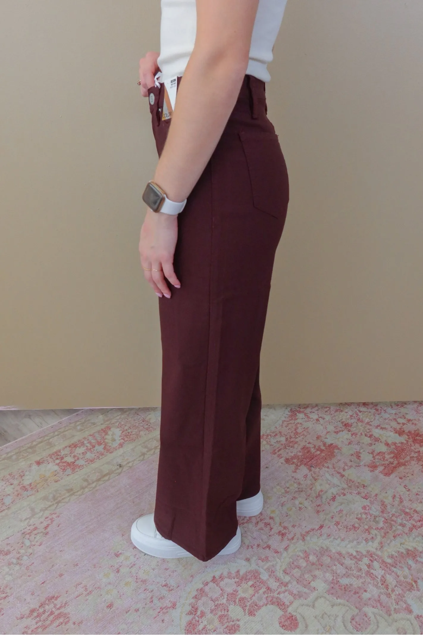 Olivia Dark Berry Wide Leg Pants