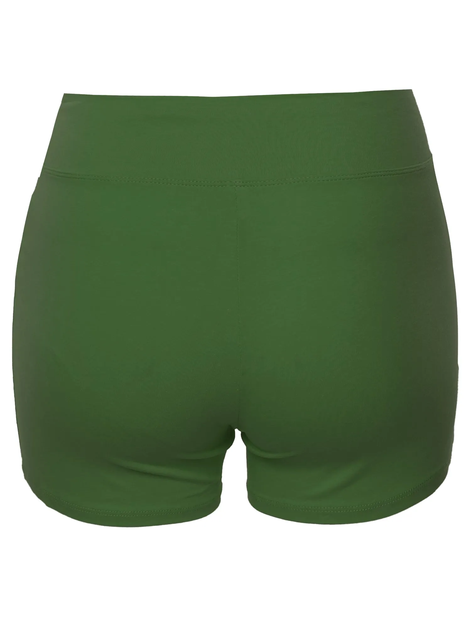 Plus Size Basic Solid Premium Cotton High Rise Bike Shorts