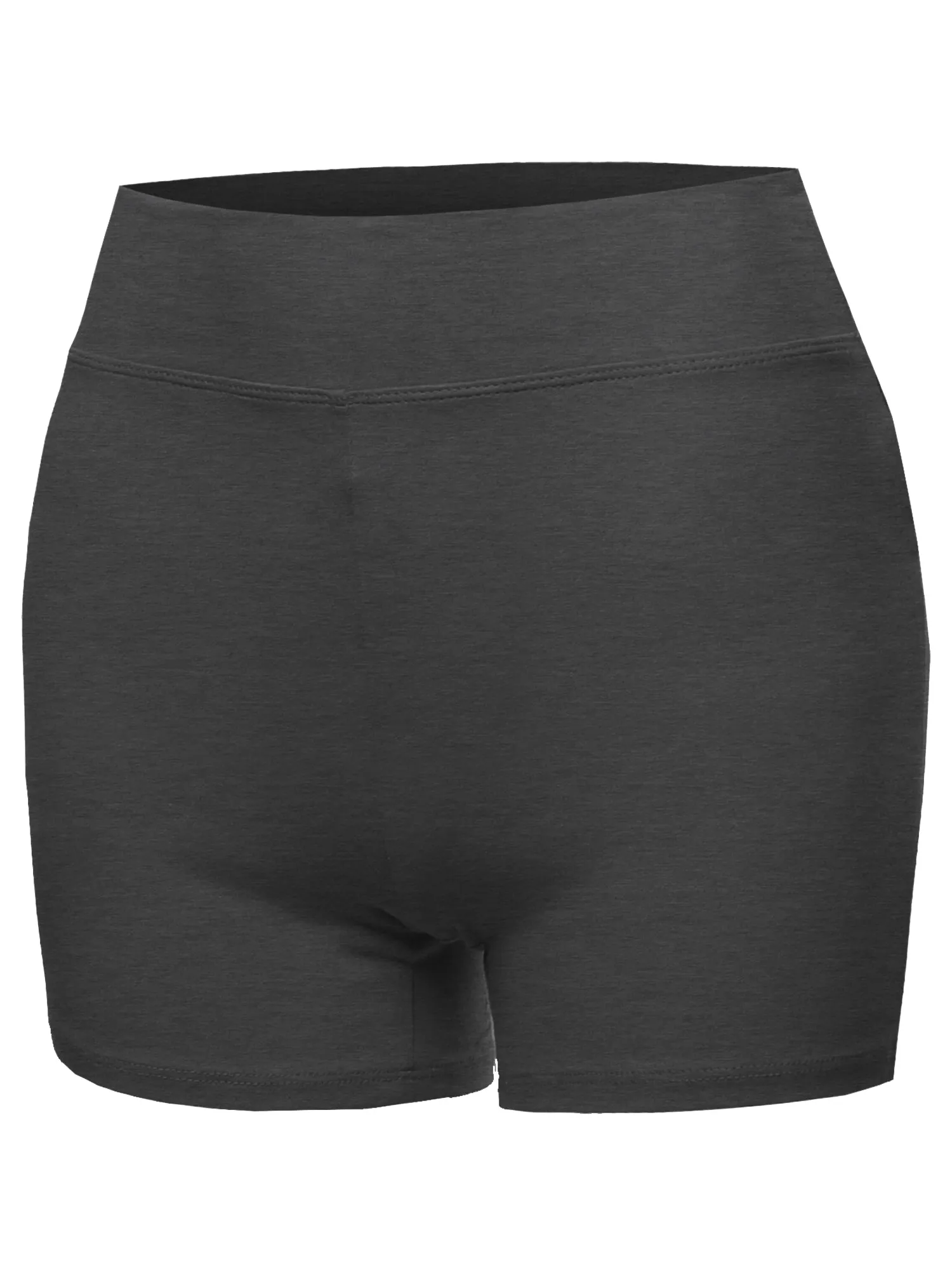 Plus Size Basic Solid Premium Cotton High Rise Bike Shorts