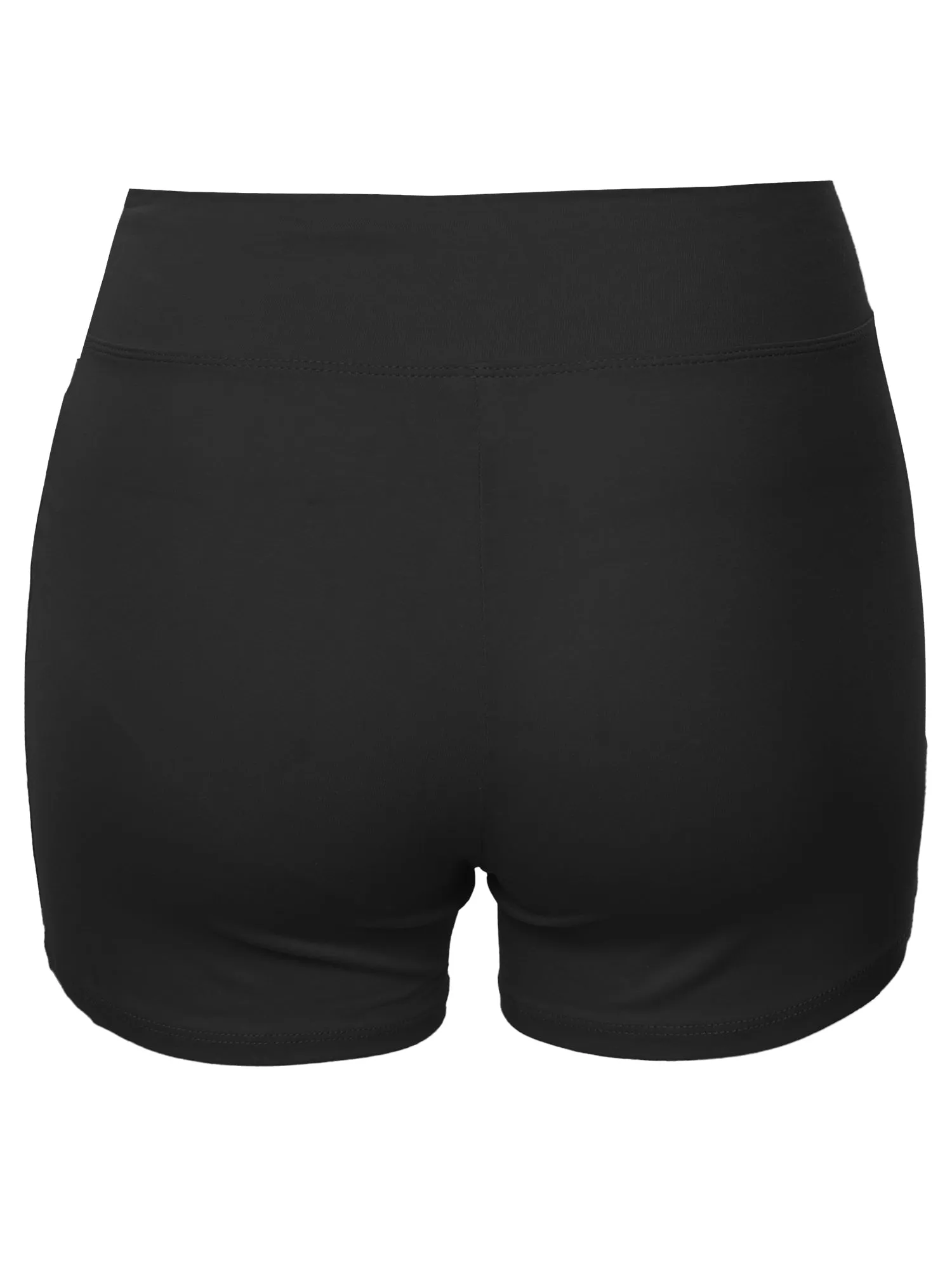 Plus Size Basic Solid Premium Cotton High Rise Bike Shorts