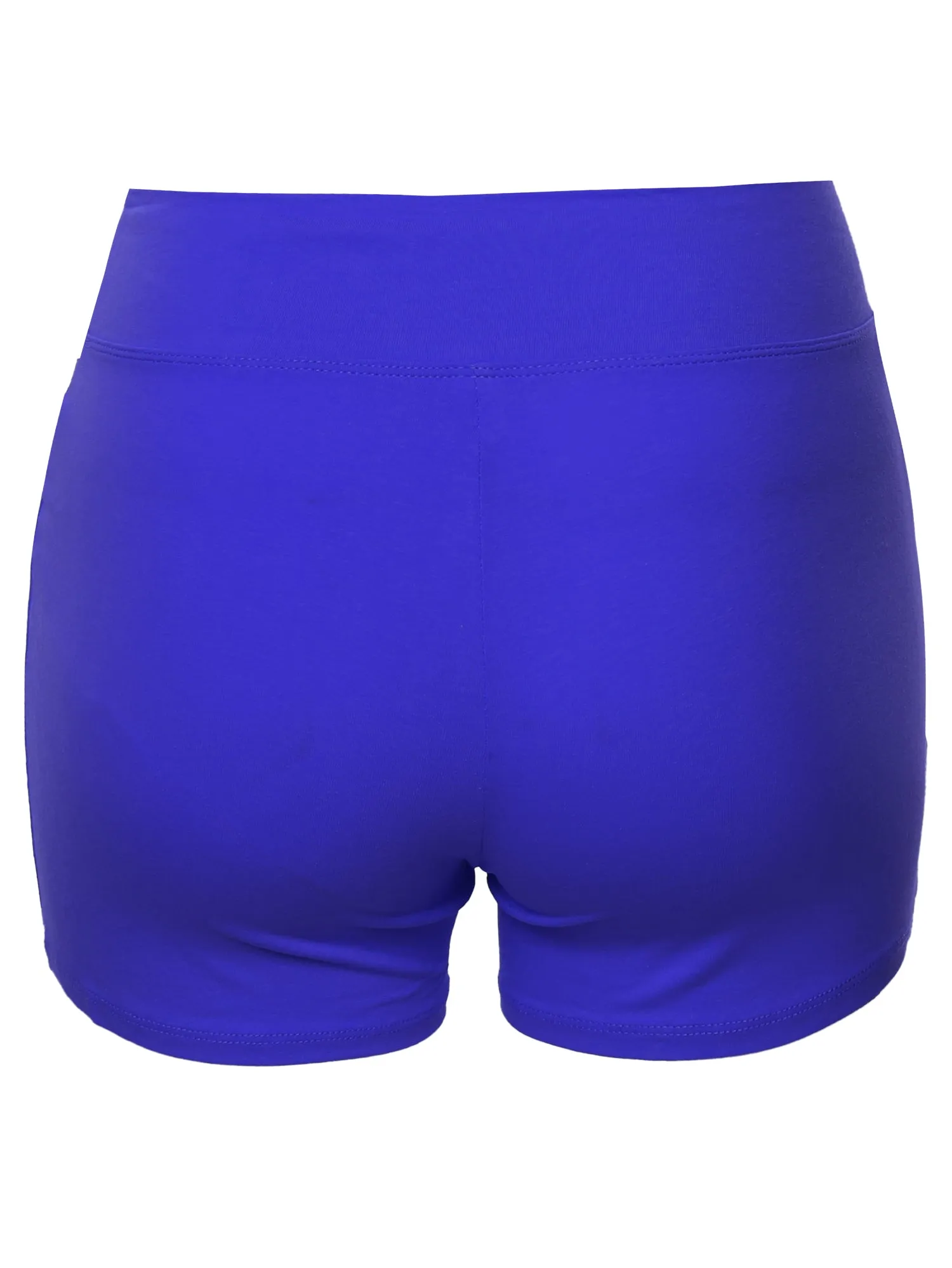 Plus Size Basic Solid Premium Cotton High Rise Bike Shorts