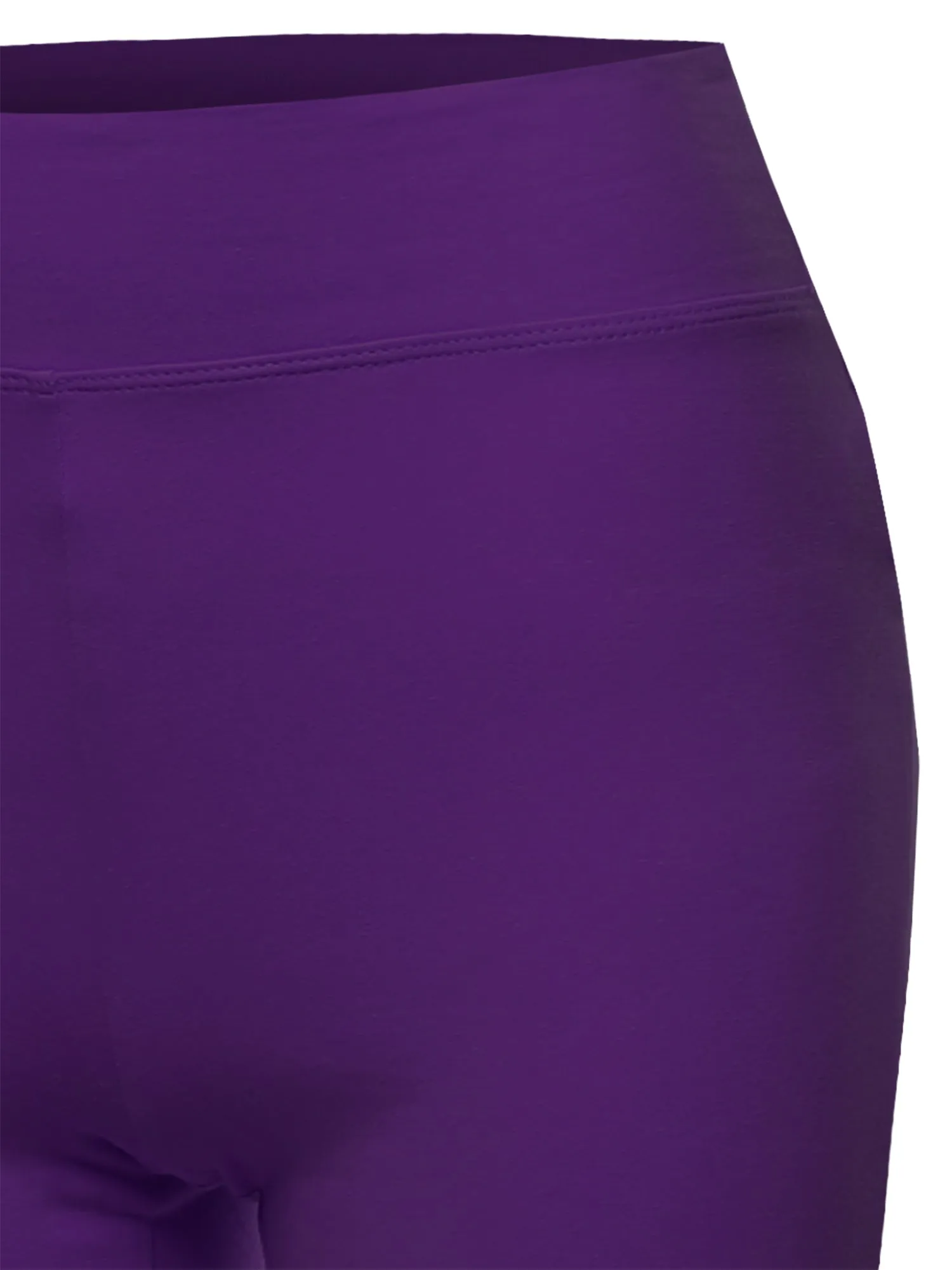 Plus Size Basic Solid Premium Cotton High Rise Bike Shorts