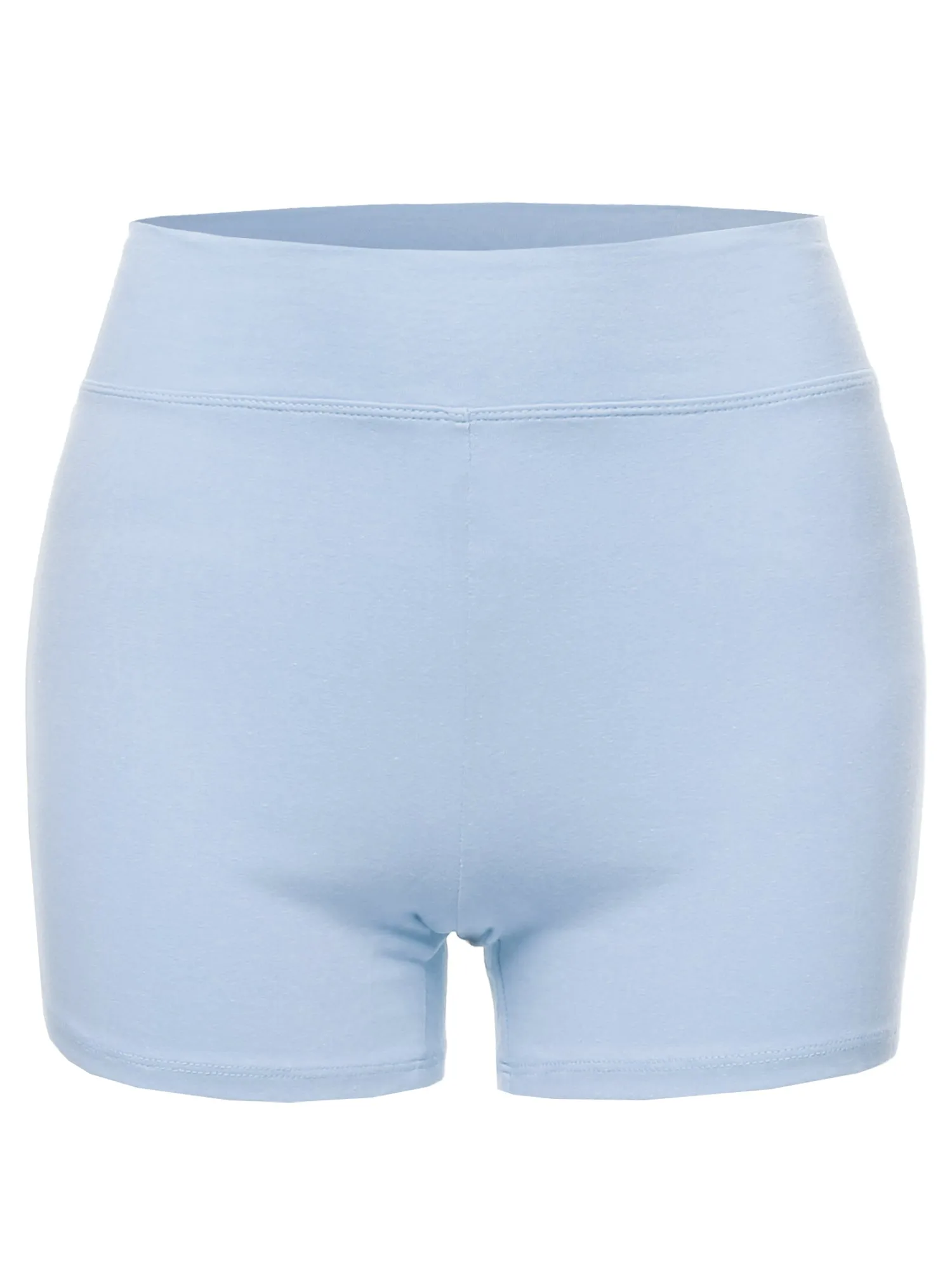 Plus Size Basic Solid Premium Cotton High Rise Bike Shorts