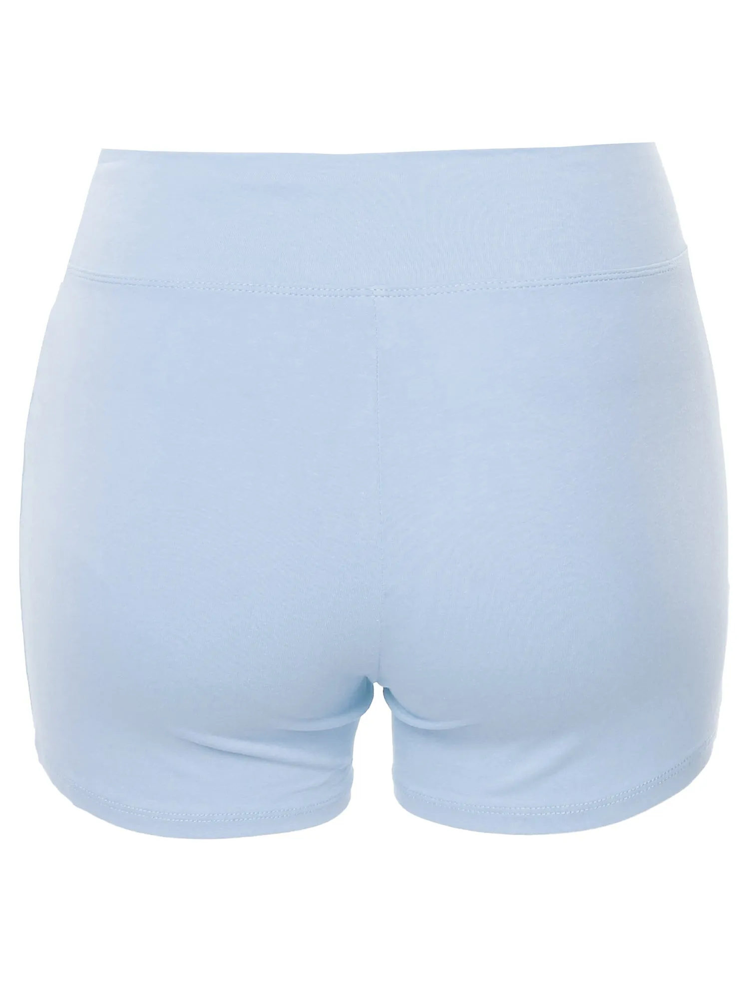 Plus Size Basic Solid Premium Cotton High Rise Bike Shorts