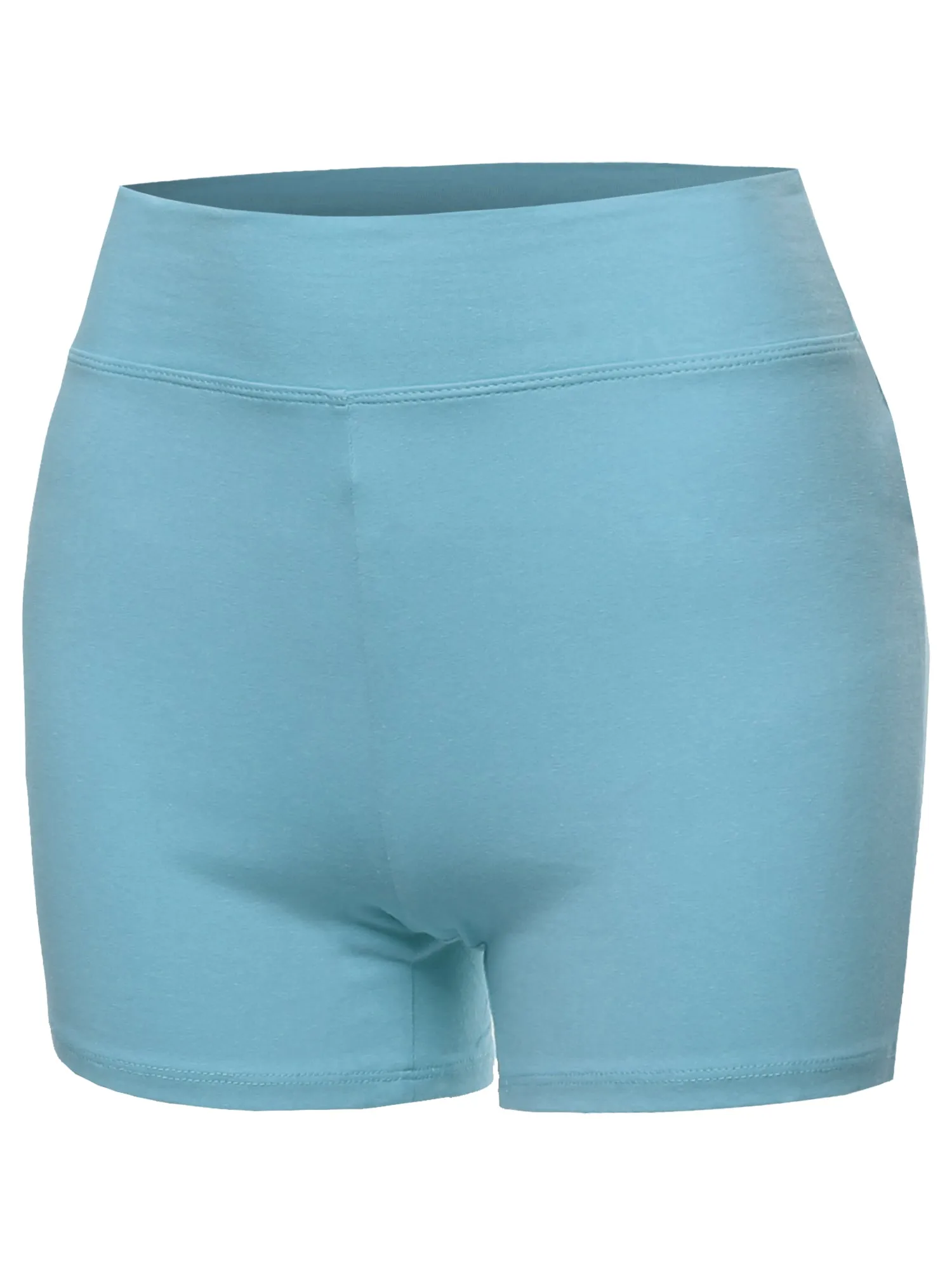 Plus Size Basic Solid Premium Cotton High Rise Bike Shorts