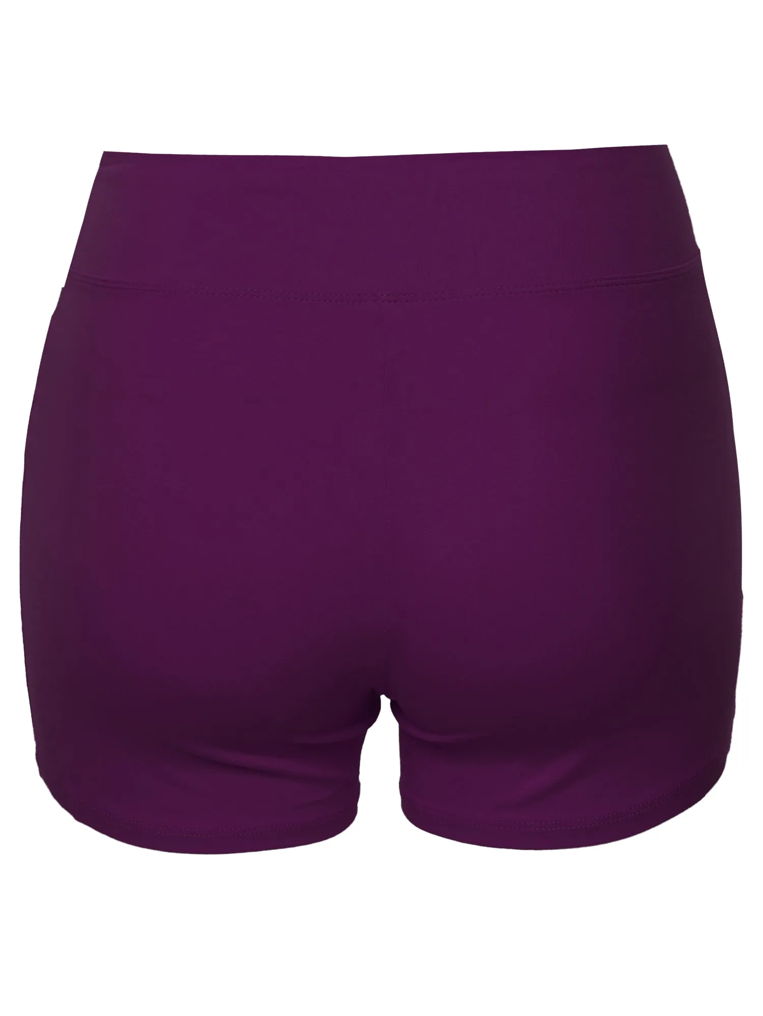 Plus Size Basic Solid Premium Cotton High Rise Bike Shorts