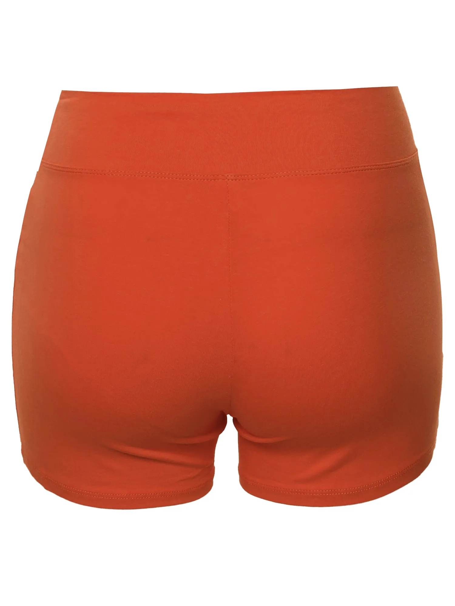 Plus Size Basic Solid Premium Cotton High Rise Bike Shorts