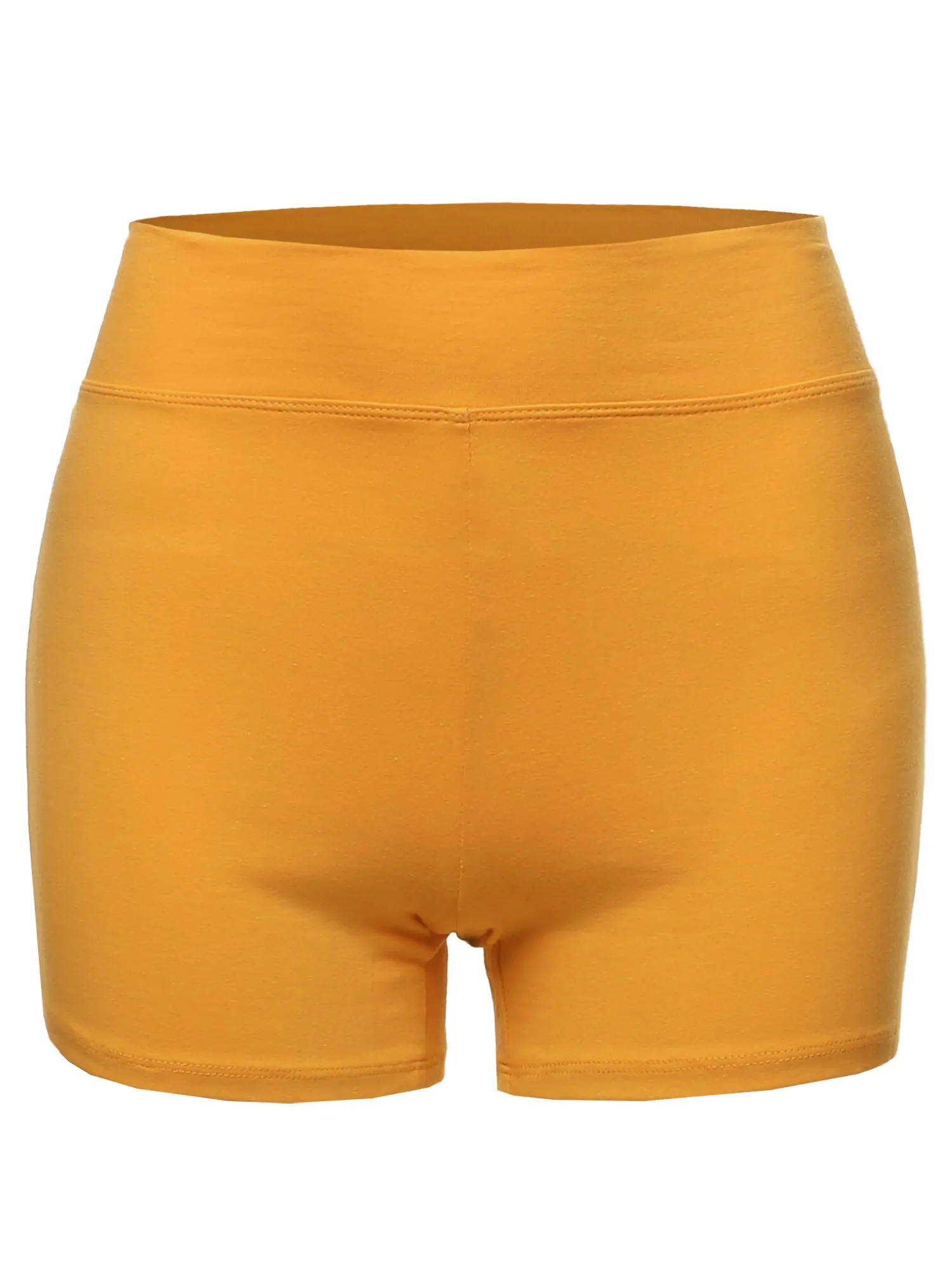 Plus Size Basic Solid Premium Cotton High Rise Bike Shorts