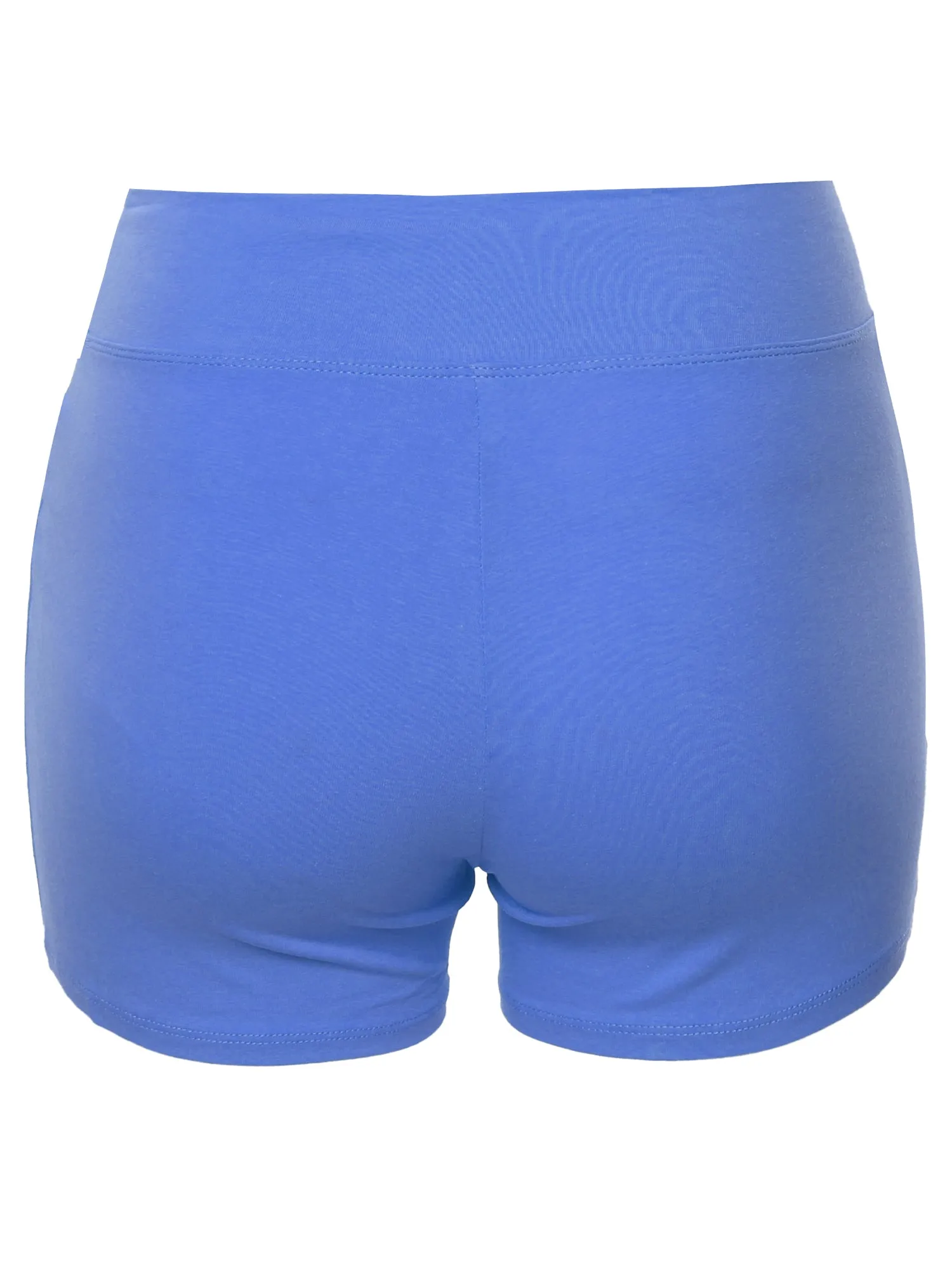 Plus Size Basic Solid Premium Cotton High Rise Bike Shorts