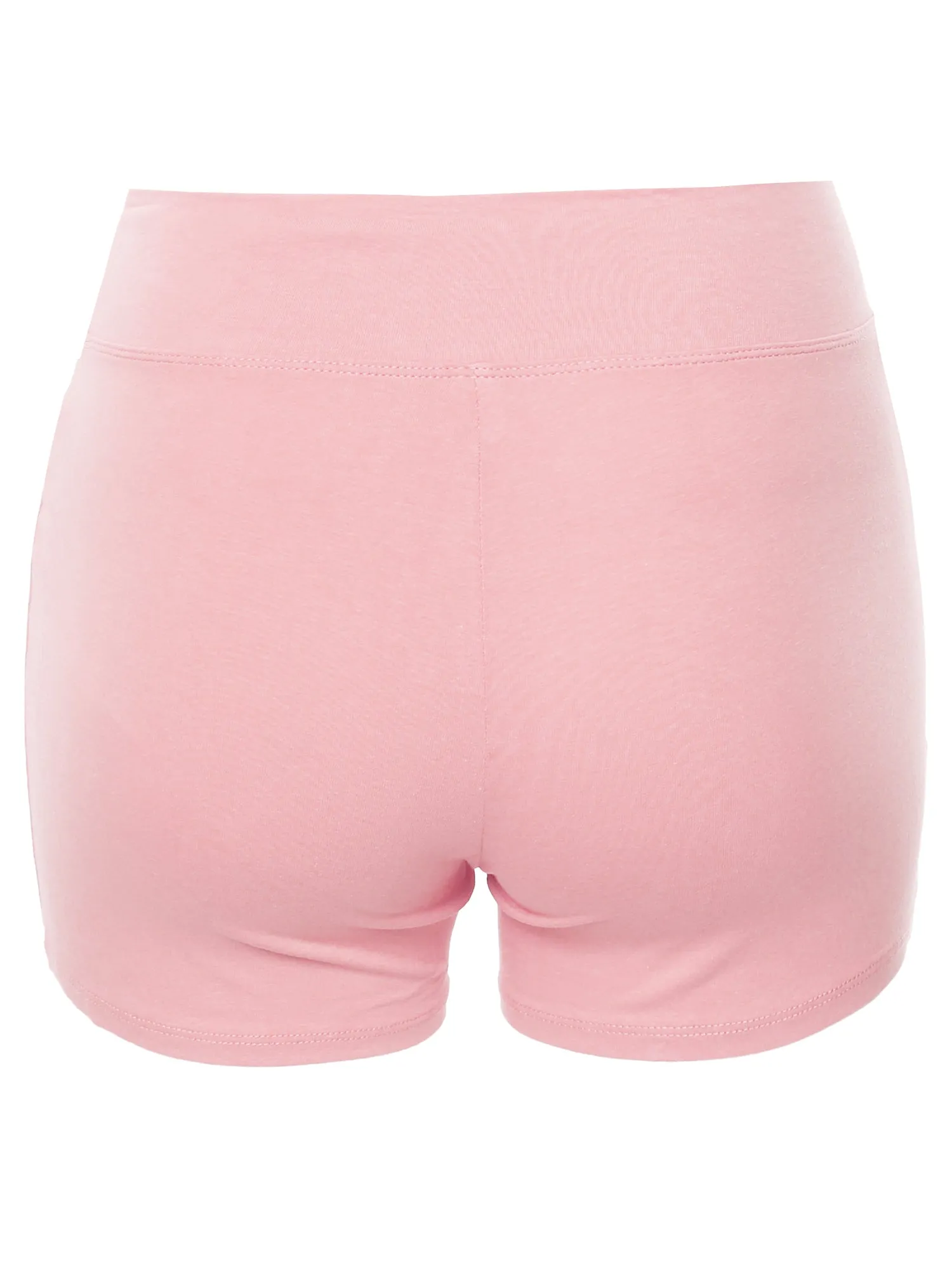 Plus Size Basic Solid Premium Cotton High Rise Bike Shorts