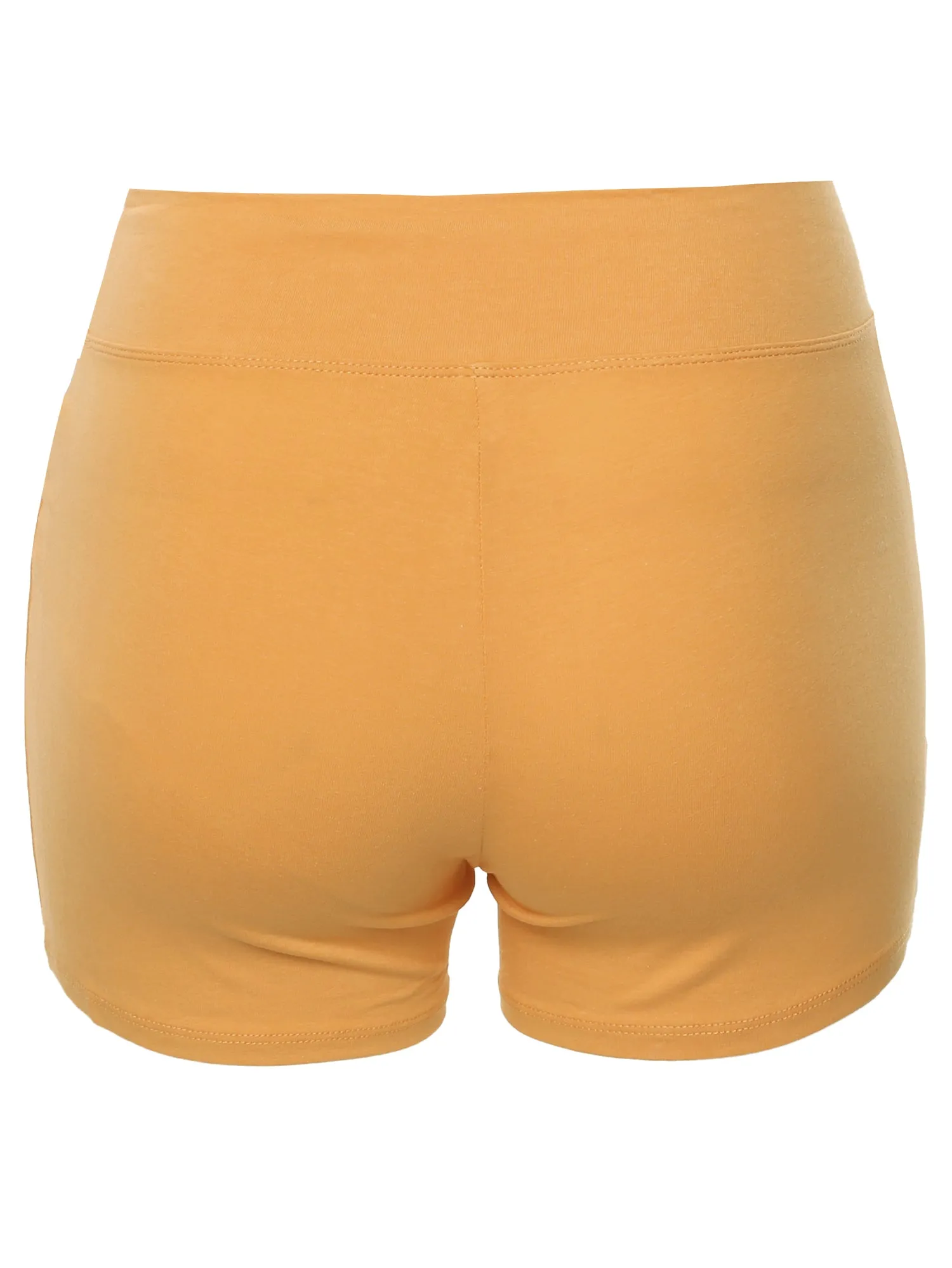 Plus Size Basic Solid Premium Cotton High Rise Bike Shorts