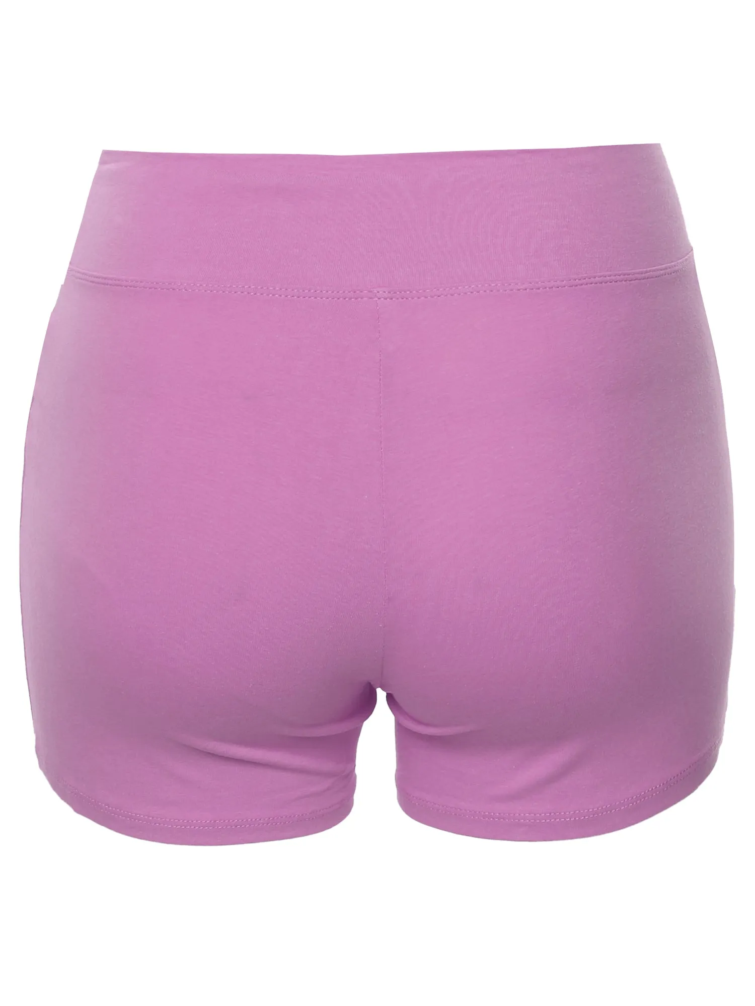 Plus Size Basic Solid Premium Cotton High Rise Bike Shorts