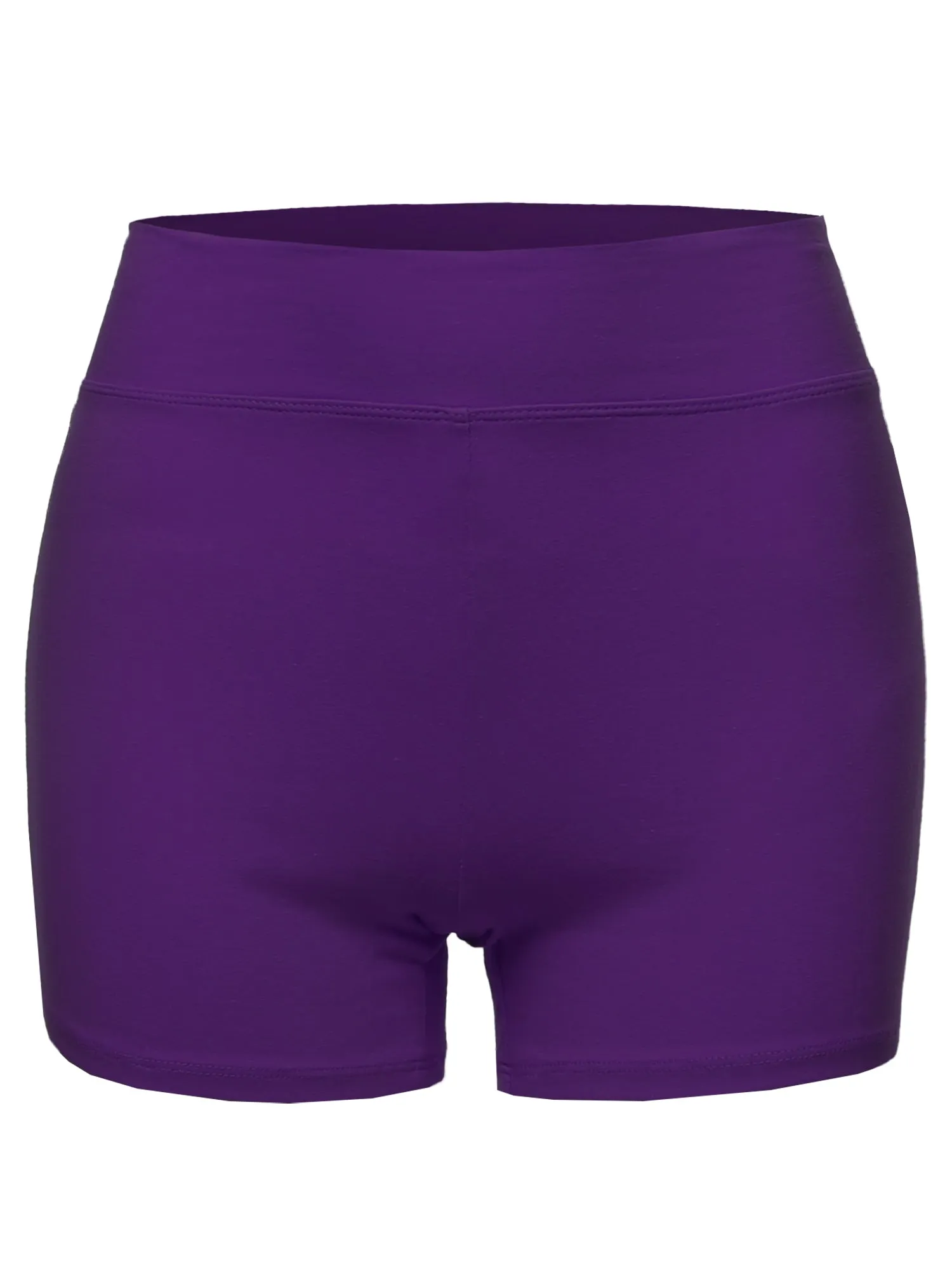 Plus Size Basic Solid Premium Cotton High Rise Bike Shorts