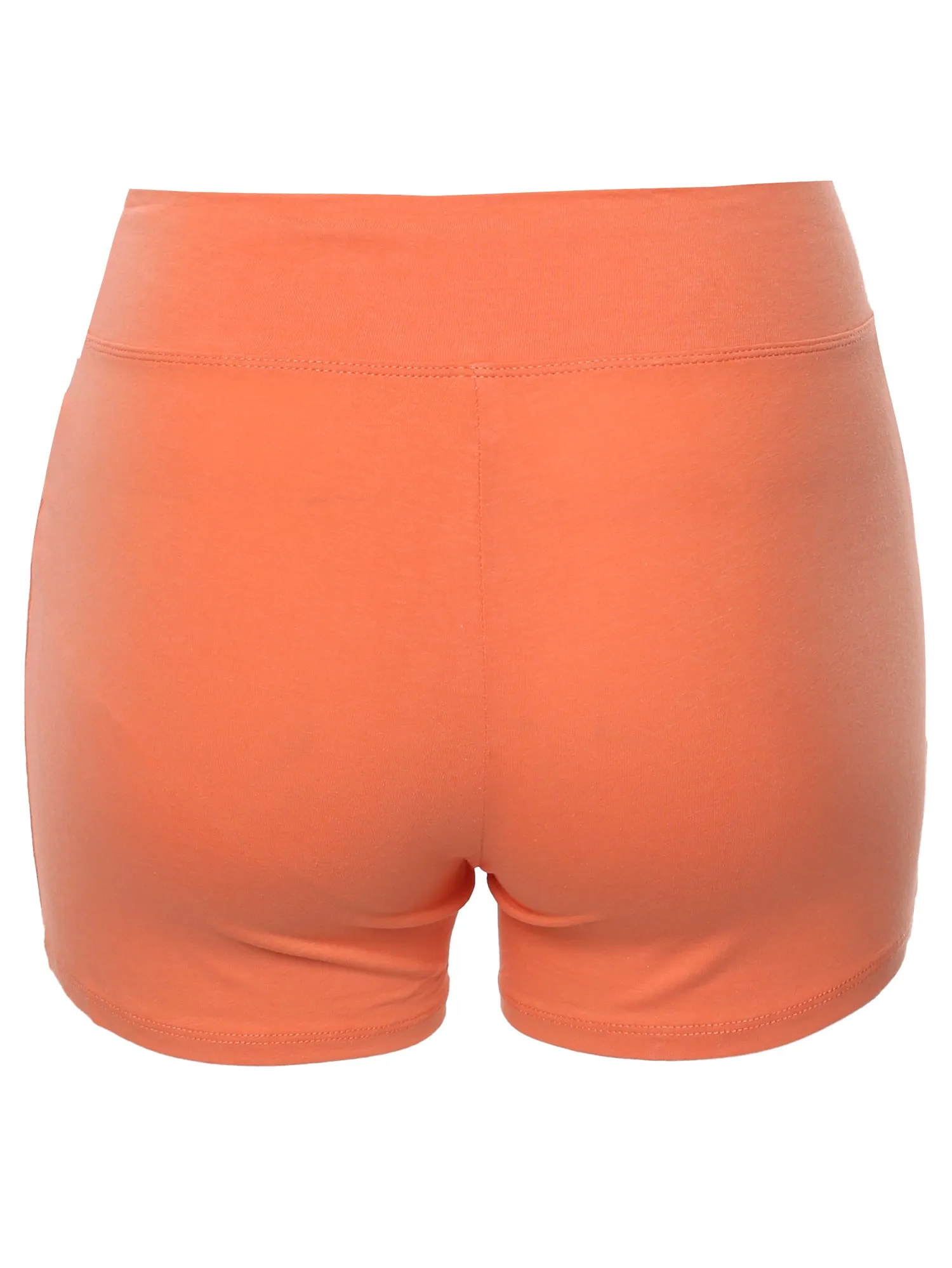 Plus Size Basic Solid Premium Cotton High Rise Bike Shorts