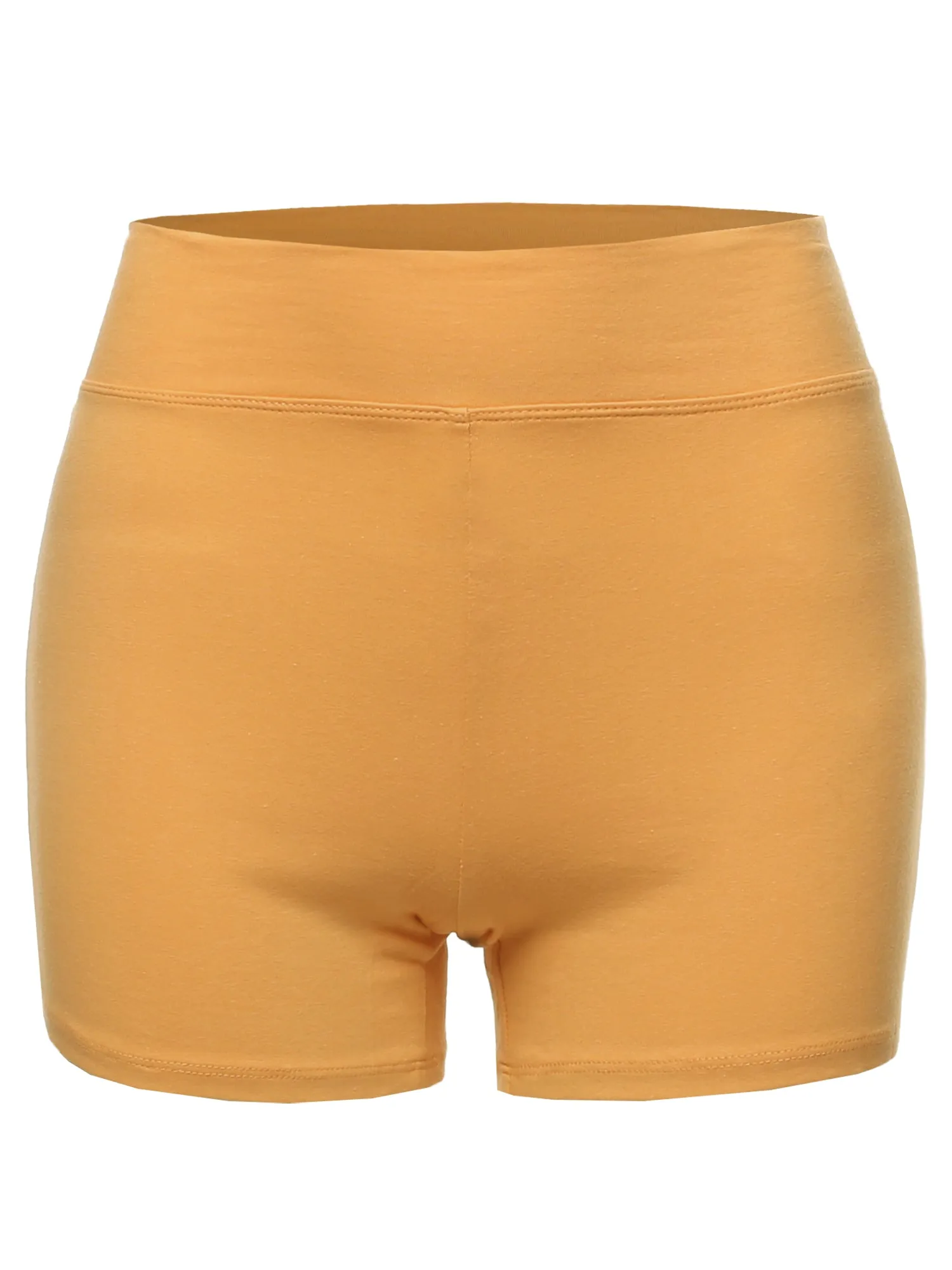 Plus Size Basic Solid Premium Cotton High Rise Bike Shorts