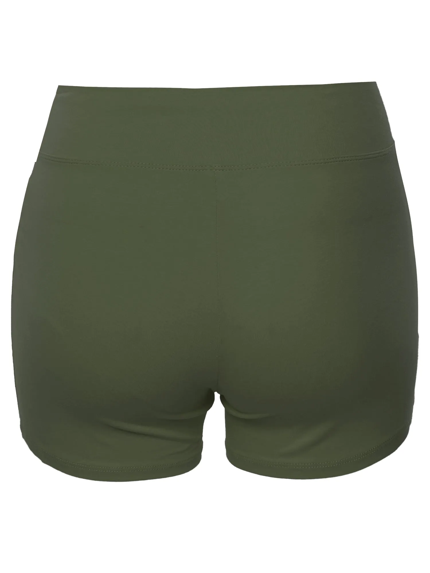 Plus Size Basic Solid Premium Cotton High Rise Bike Shorts