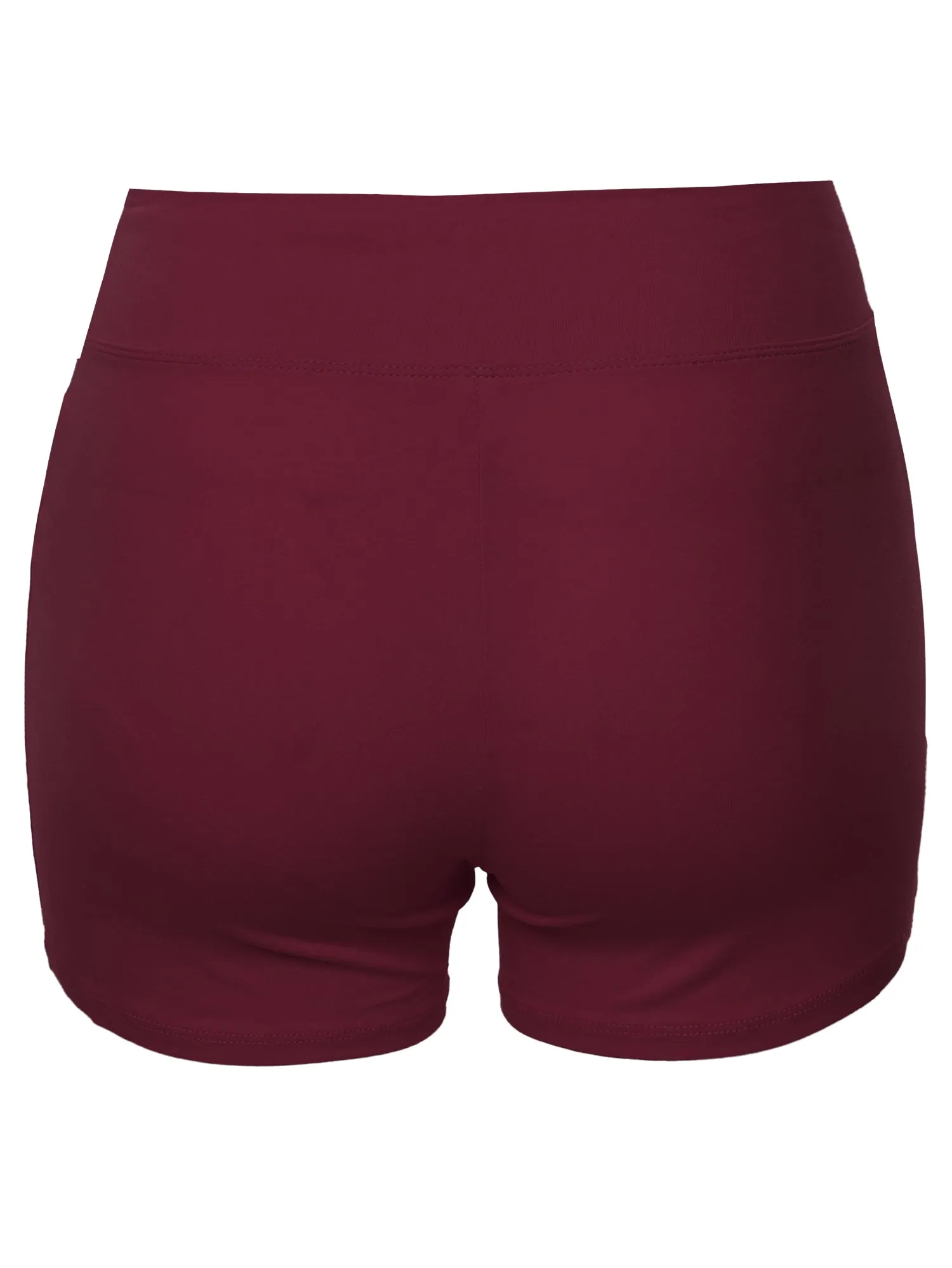 Plus Size Basic Solid Premium Cotton High Rise Bike Shorts