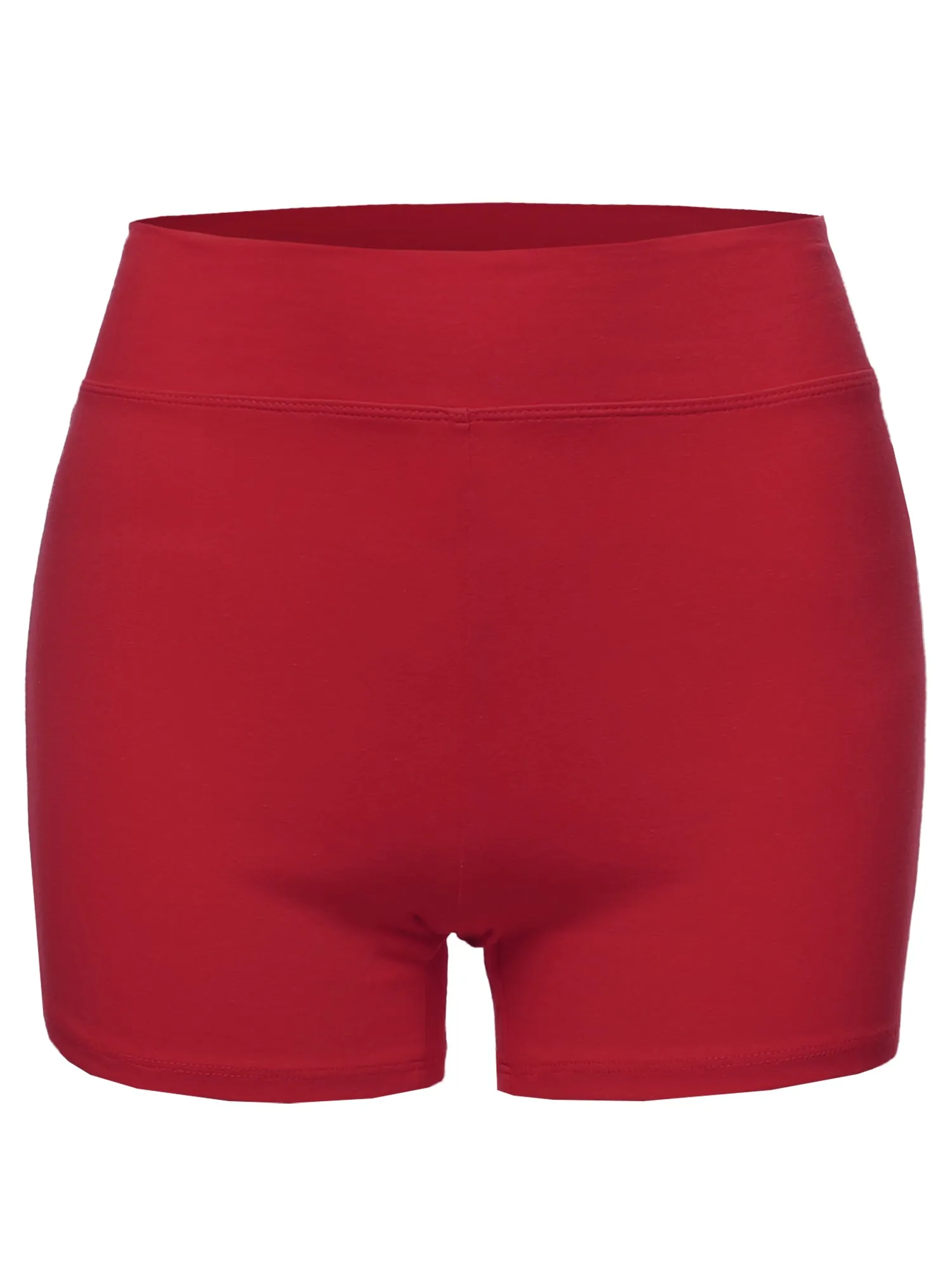 Plus Size Basic Solid Premium Cotton High Rise Bike Shorts