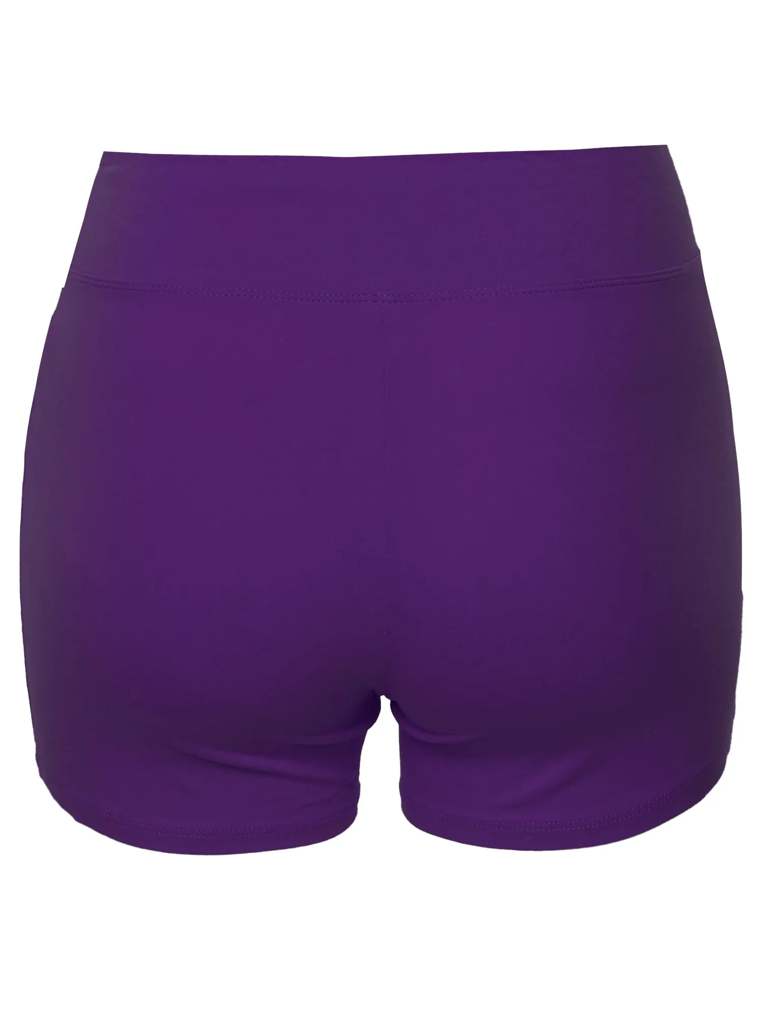 Plus Size Basic Solid Premium Cotton High Rise Bike Shorts
