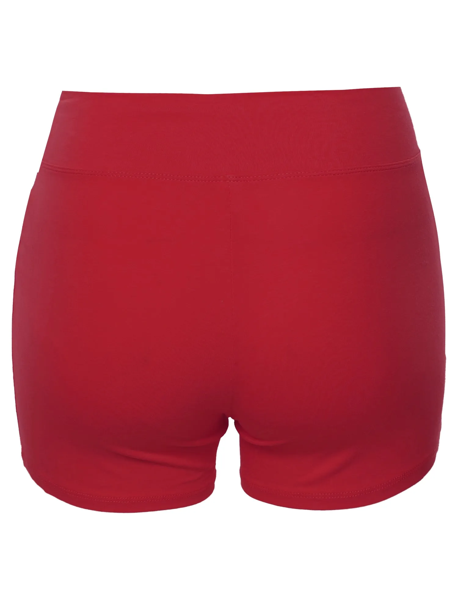 Plus Size Basic Solid Premium Cotton High Rise Bike Shorts