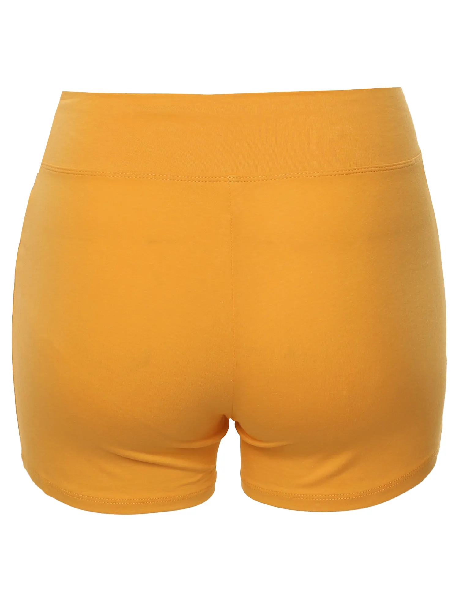 Plus Size Basic Solid Premium Cotton High Rise Bike Shorts