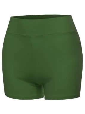 Plus Size Basic Solid Premium Cotton High Rise Bike Shorts