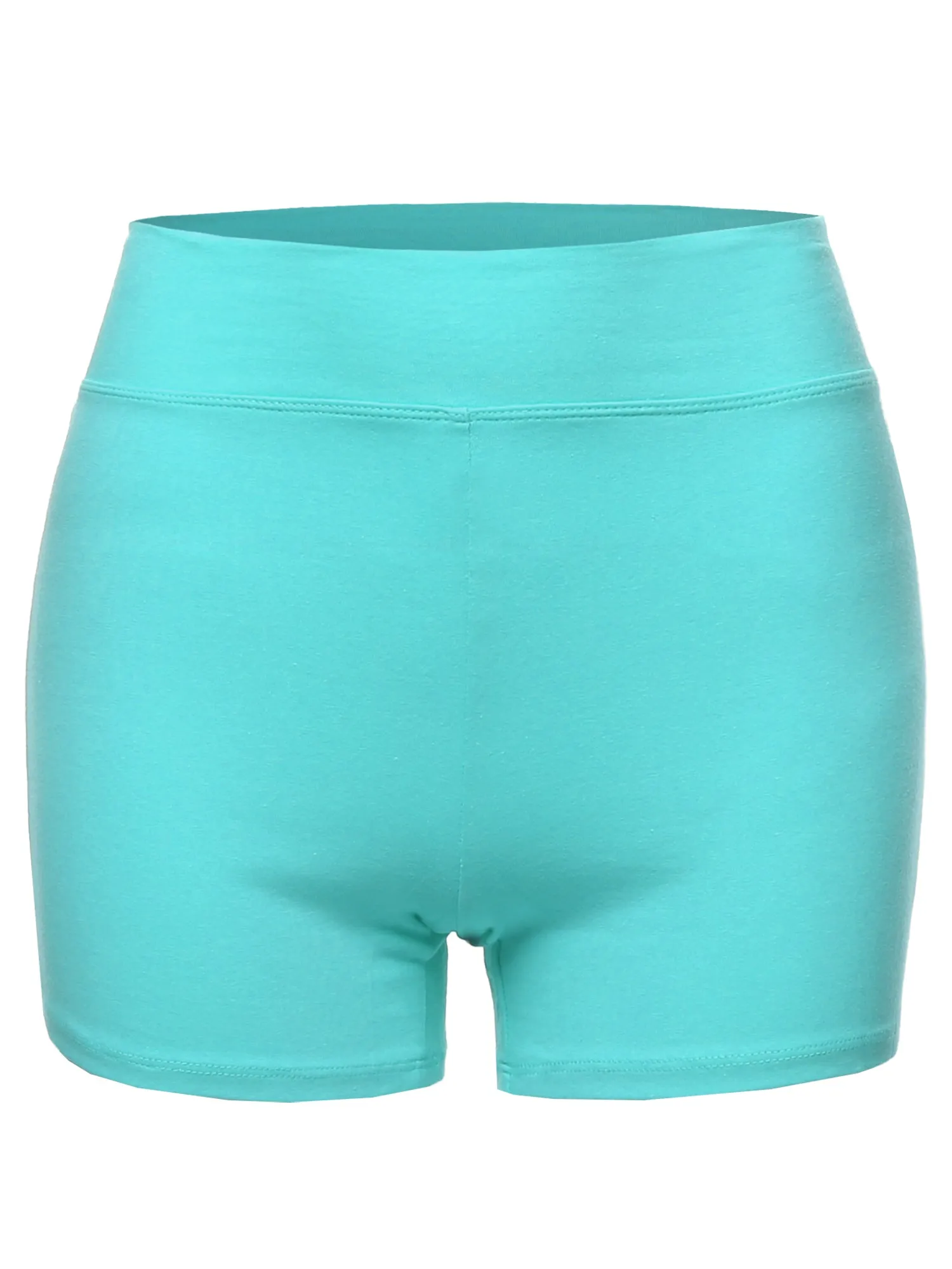 Plus Size Basic Solid Premium Cotton High Rise Bike Shorts