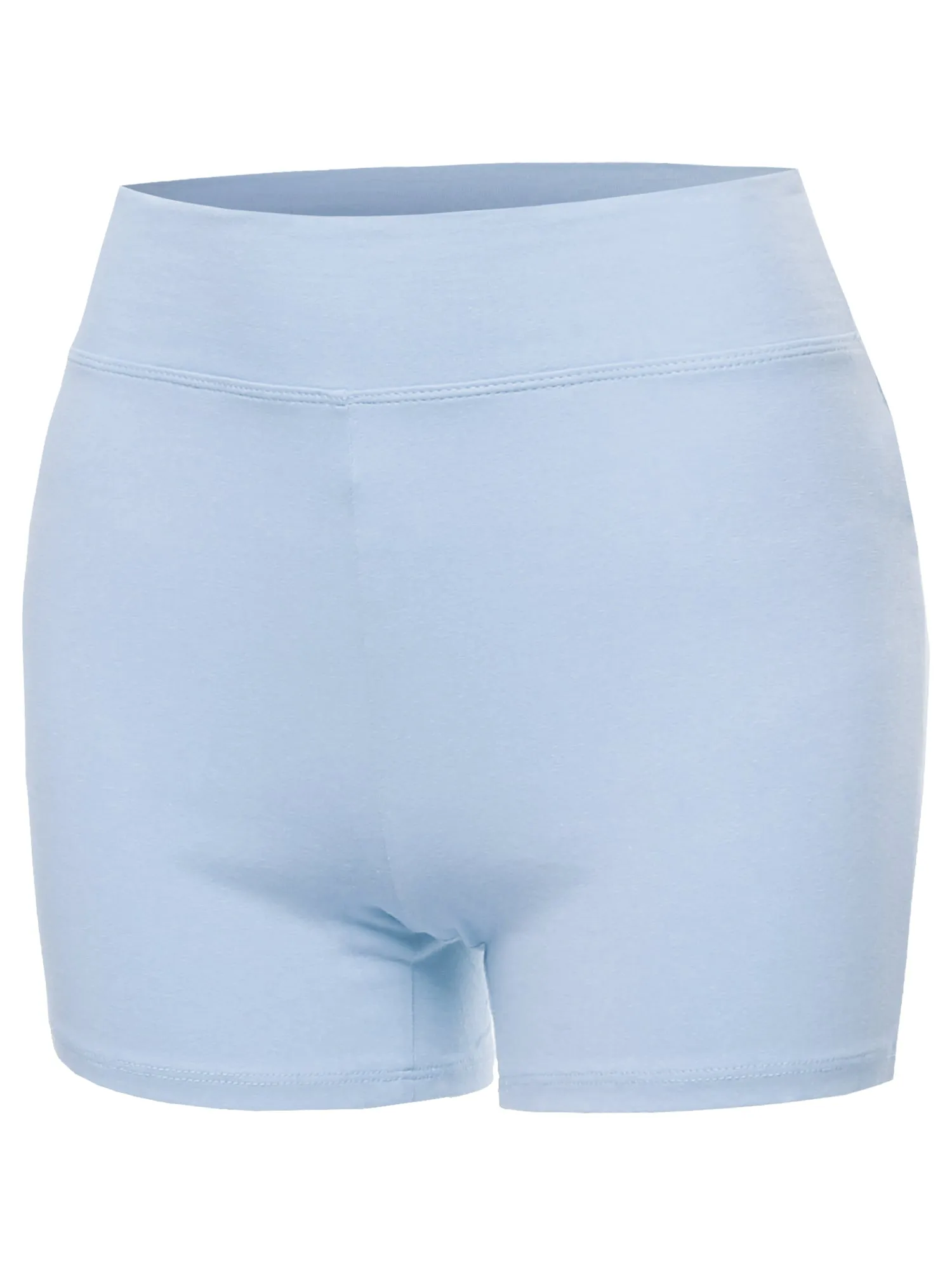 Plus Size Basic Solid Premium Cotton High Rise Bike Shorts