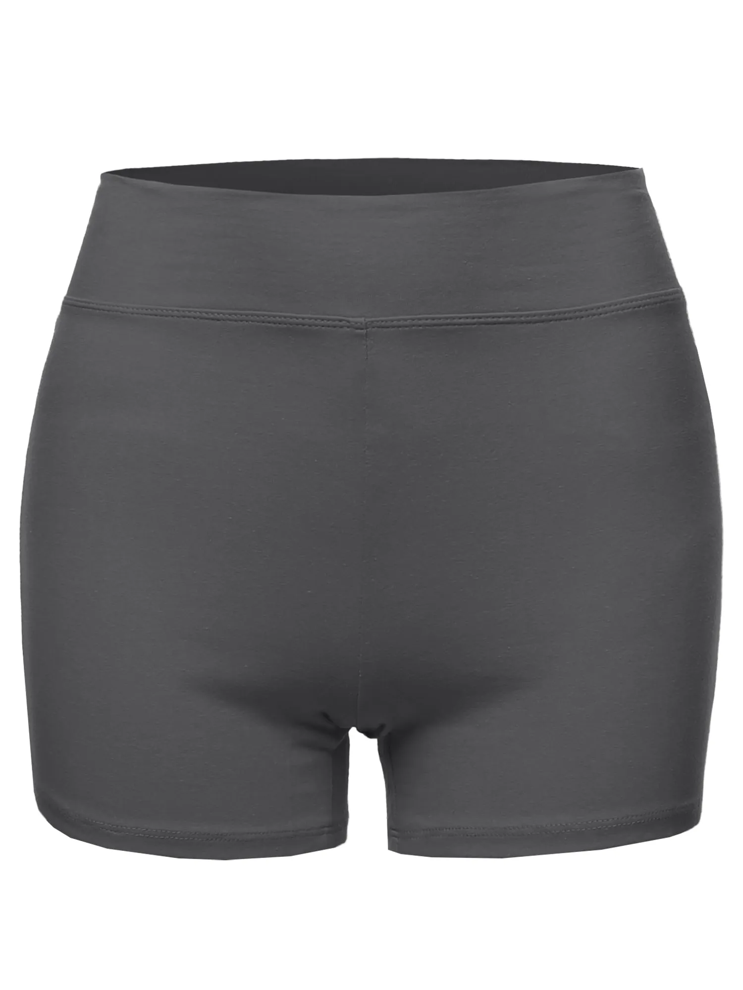 Plus Size Basic Solid Premium Cotton High Rise Bike Shorts