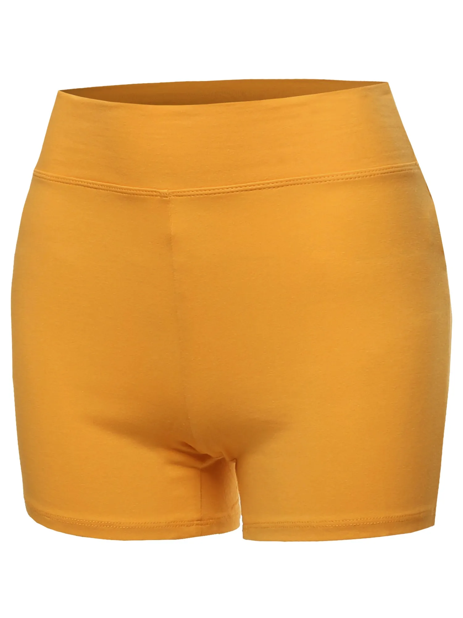 Plus Size Basic Solid Premium Cotton High Rise Bike Shorts