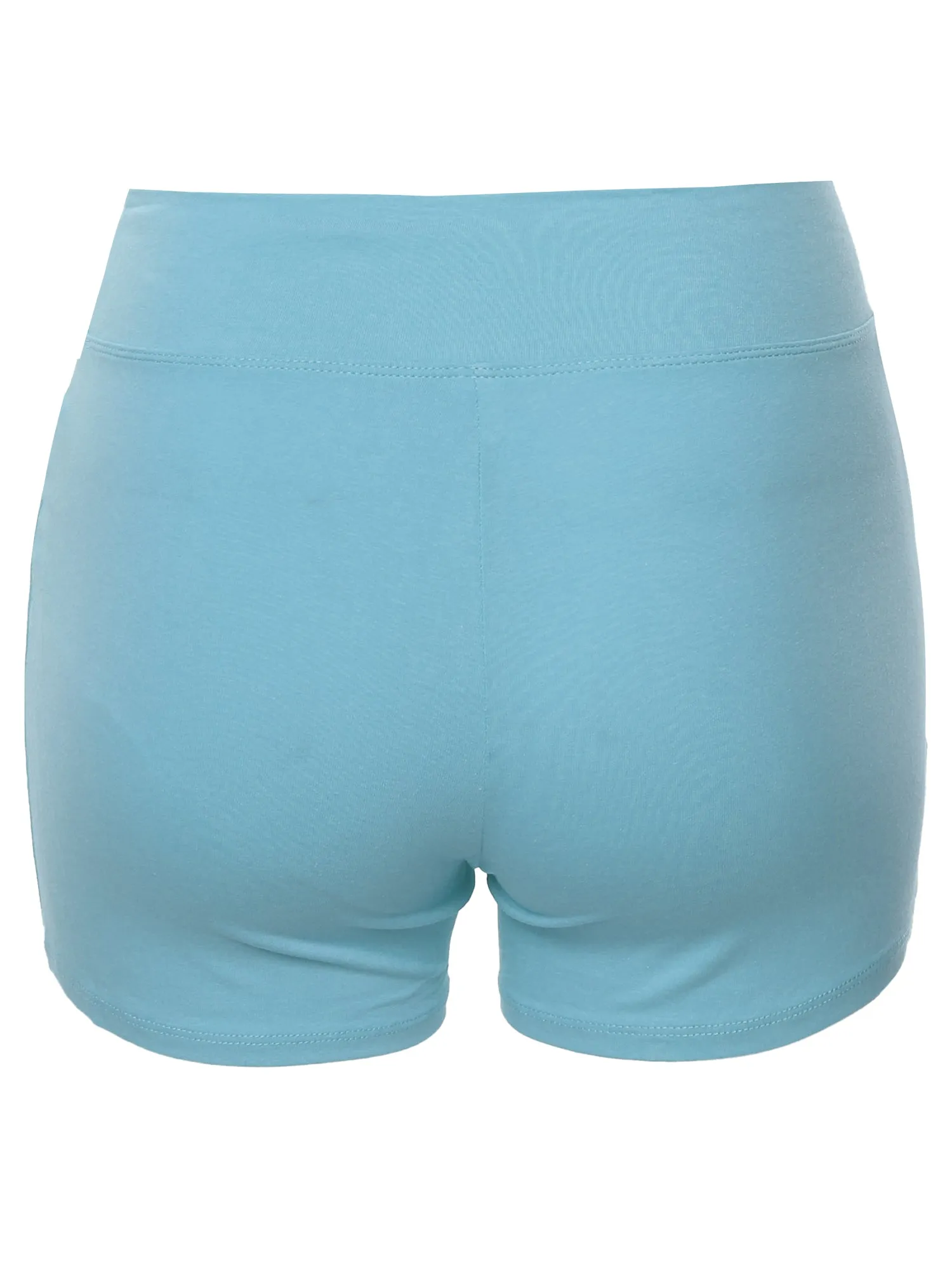 Plus Size Basic Solid Premium Cotton High Rise Bike Shorts