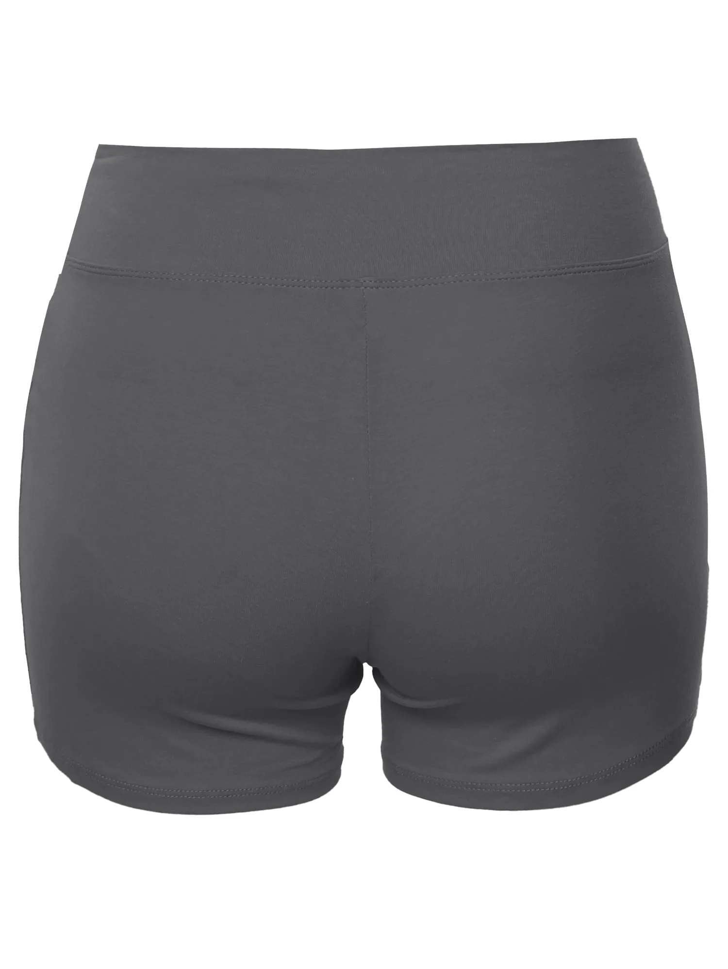 Plus Size Basic Solid Premium Cotton High Rise Bike Shorts