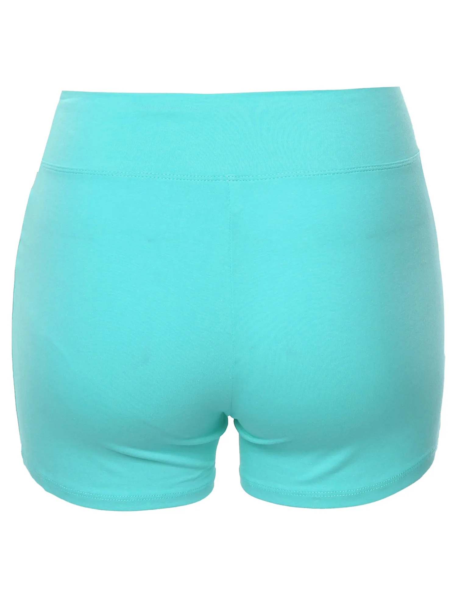 Plus Size Basic Solid Premium Cotton High Rise Bike Shorts