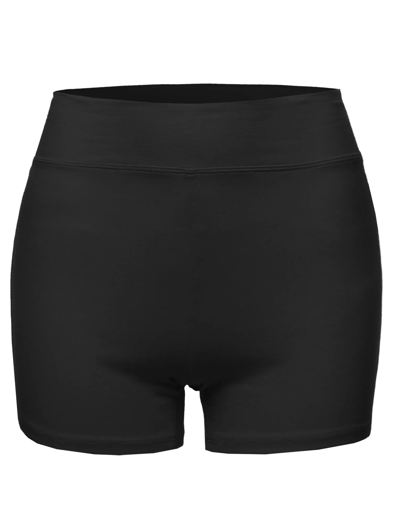 Plus Size Basic Solid Premium Cotton High Rise Bike Shorts