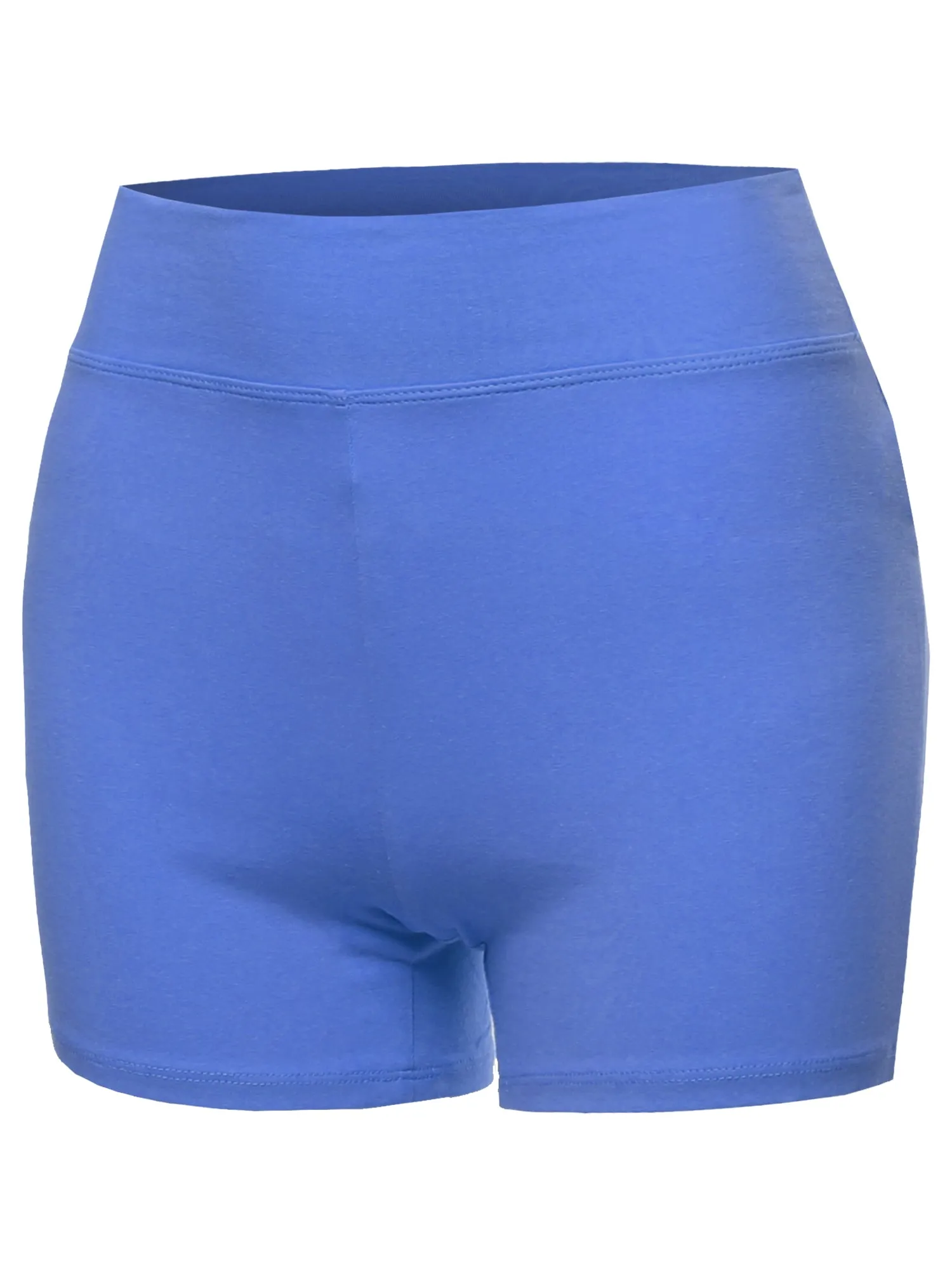 Plus Size Basic Solid Premium Cotton High Rise Bike Shorts